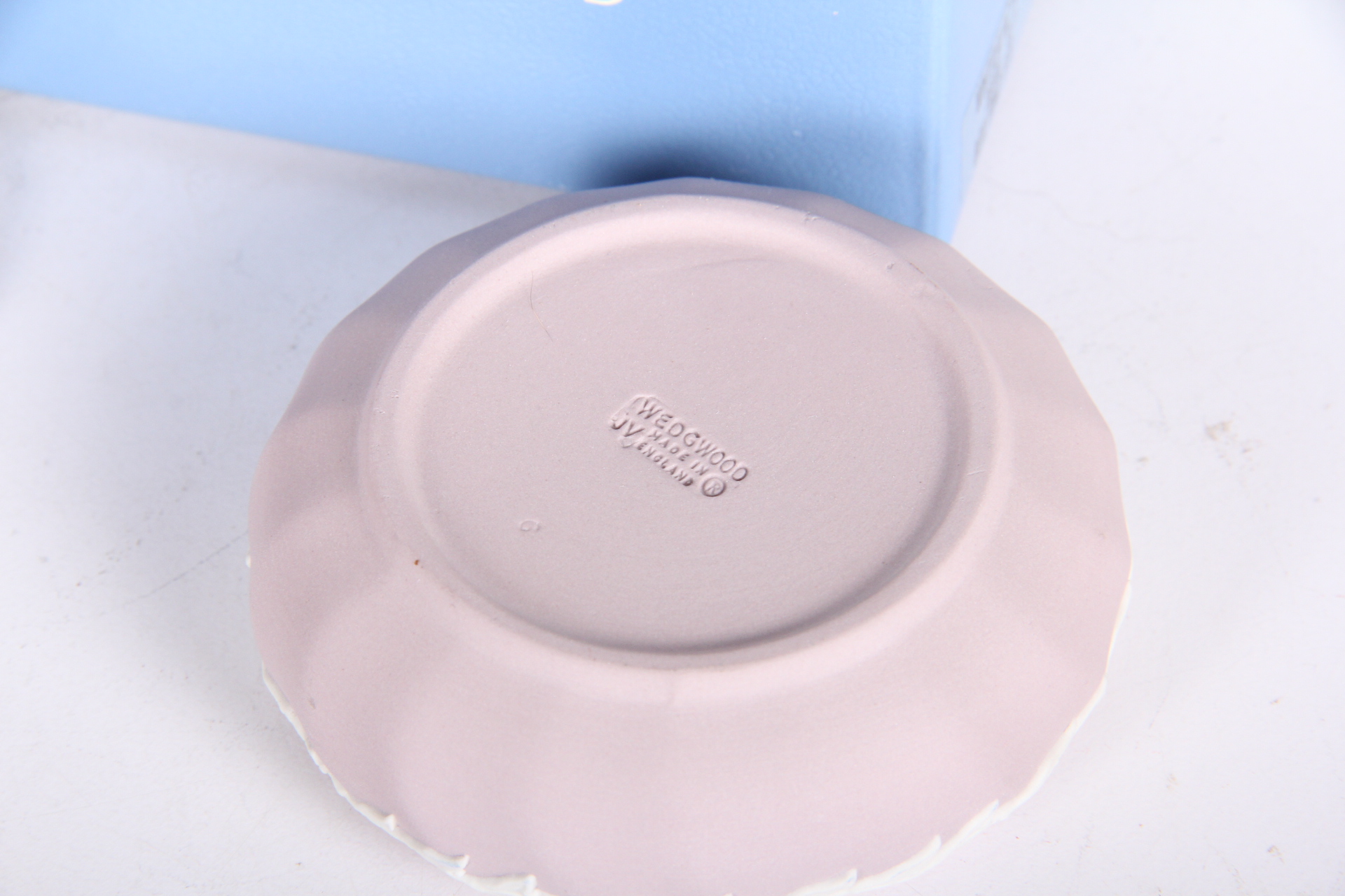 Wedgwood Trinket Box and Amethyst Glassware