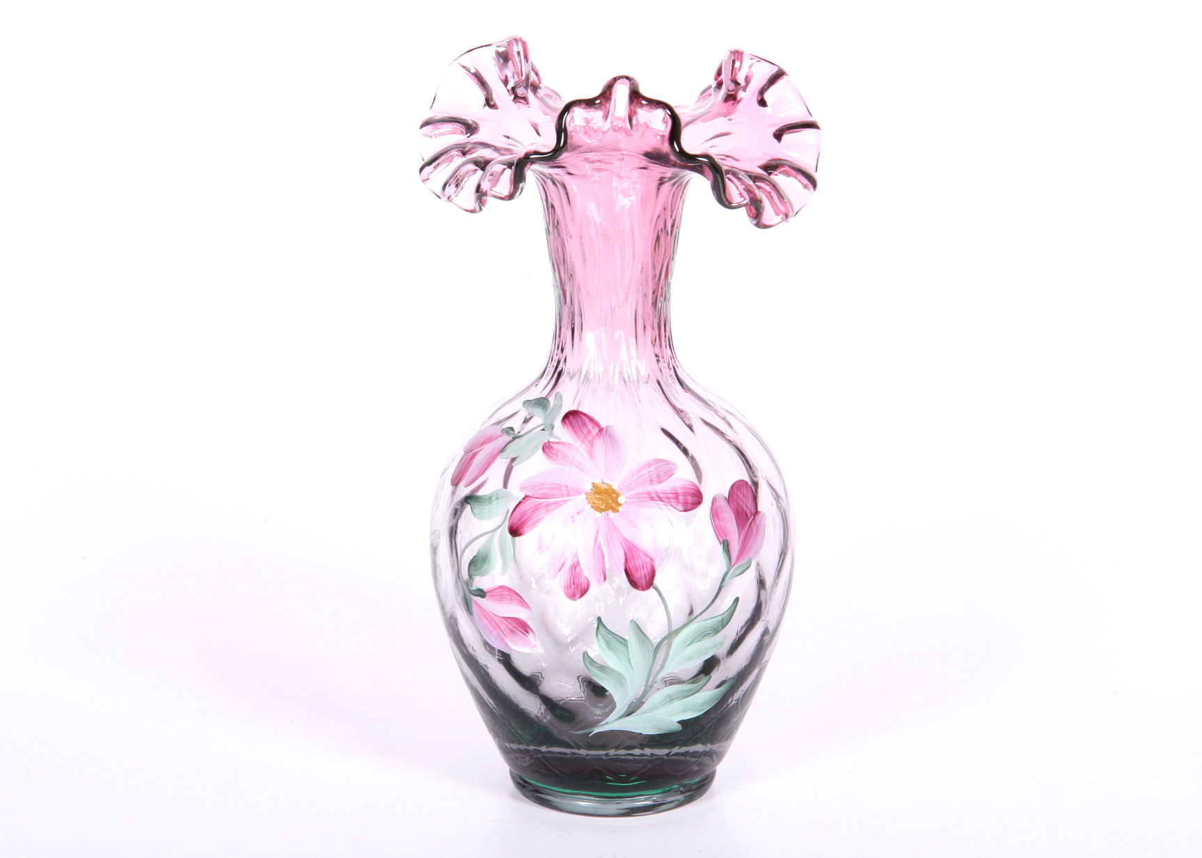 Handpainted Fenton Vase