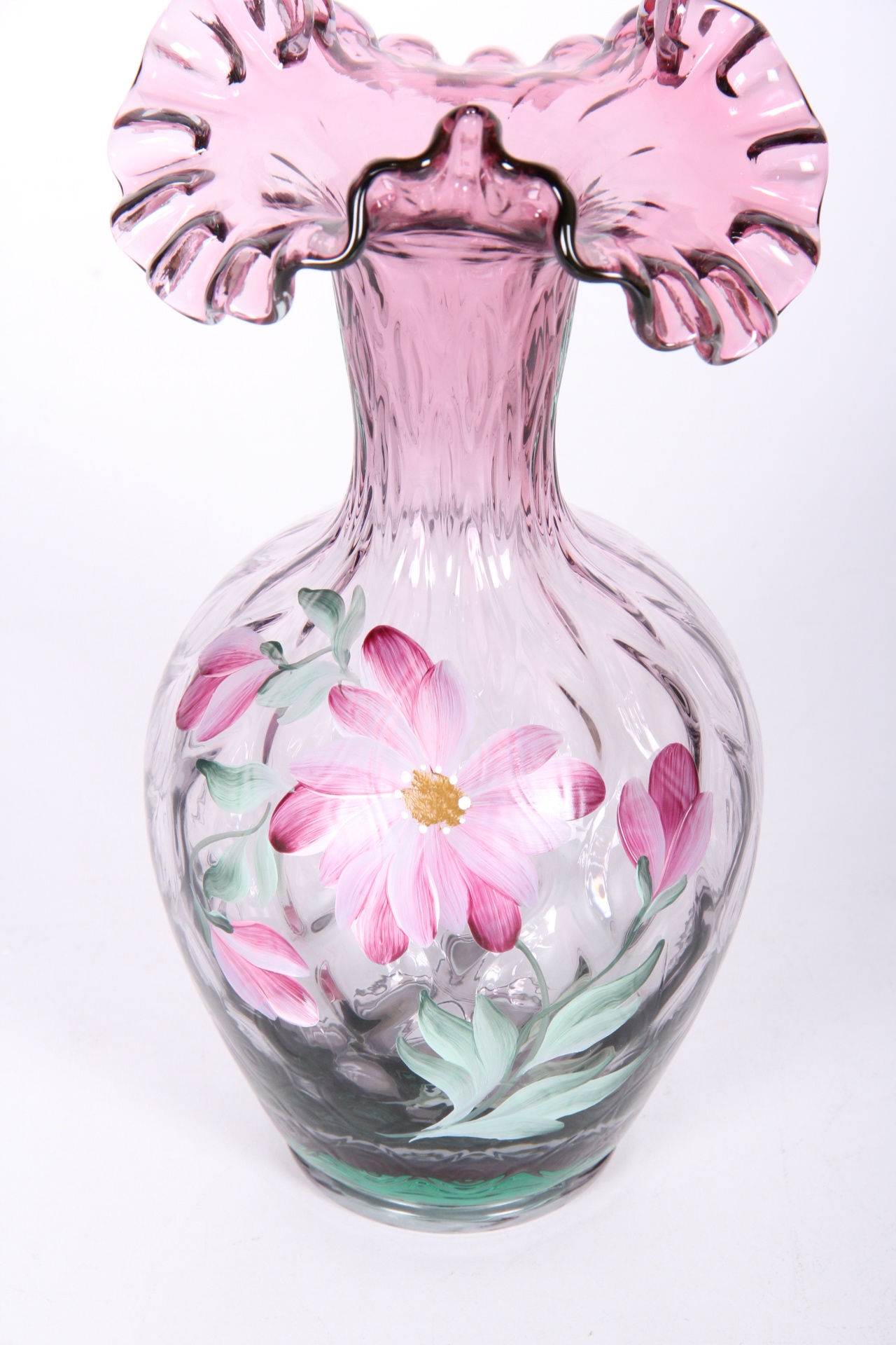 Handpainted Fenton Vase