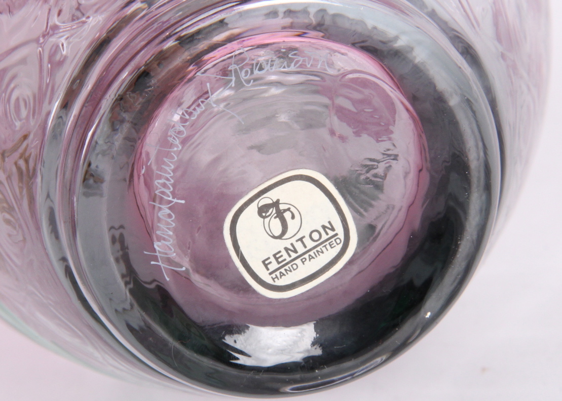 Handpainted Fenton Vase