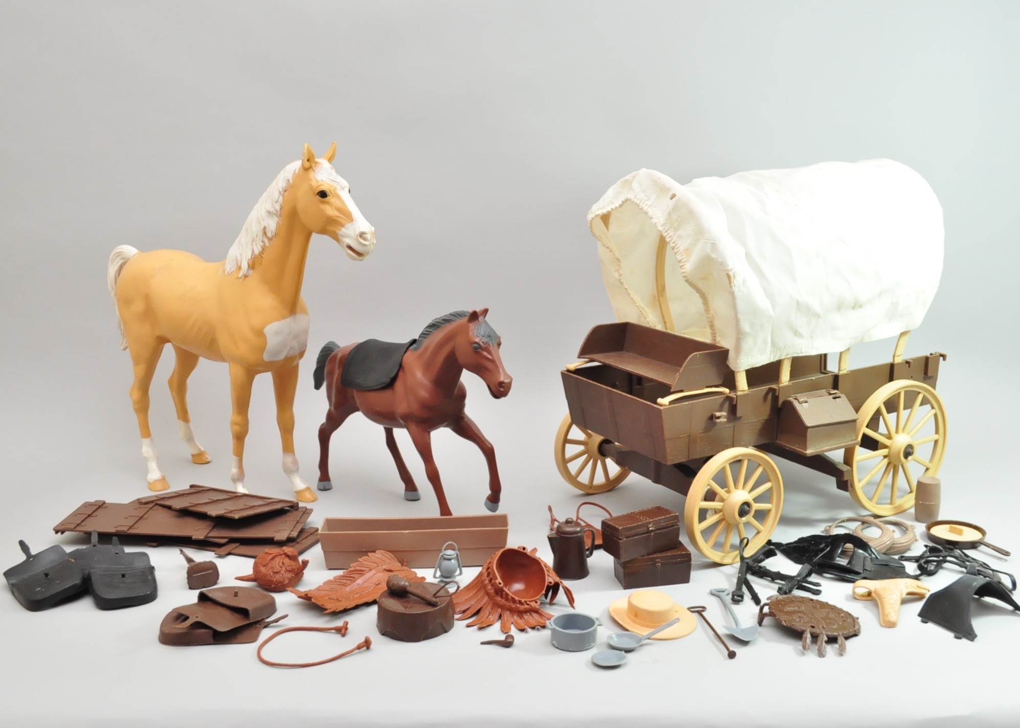 Johnny West Horses and Bonanza Wagon