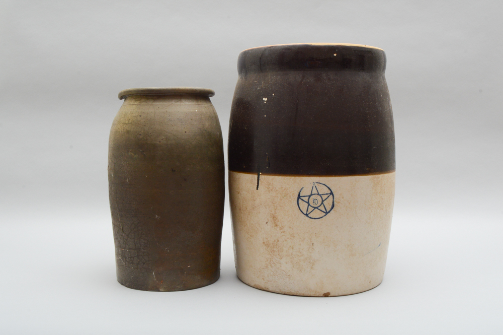 Two Antique Salt Glaze Jars