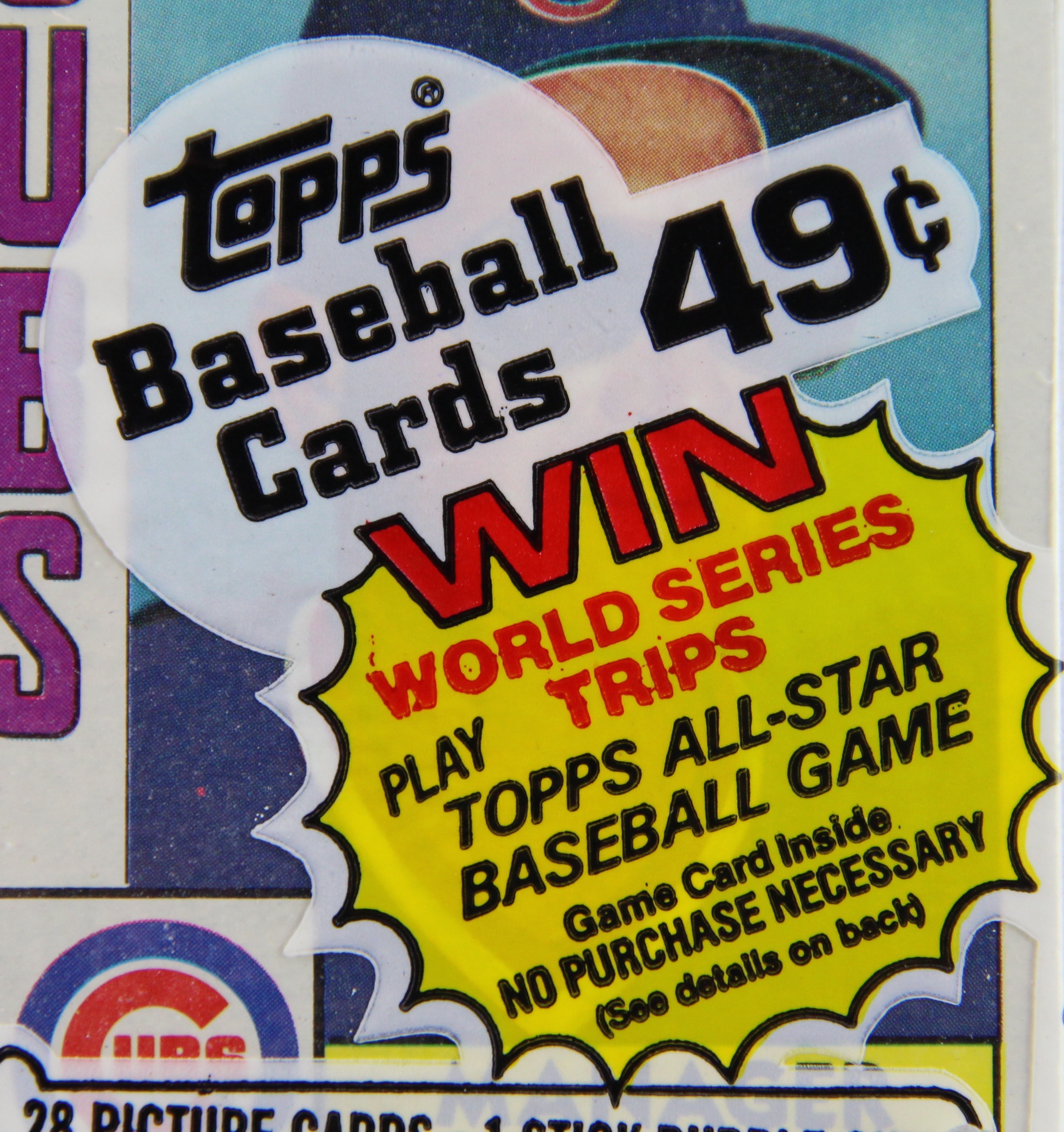 Unopened Topps 1984 Chicago Cubs Baseball Card Pack