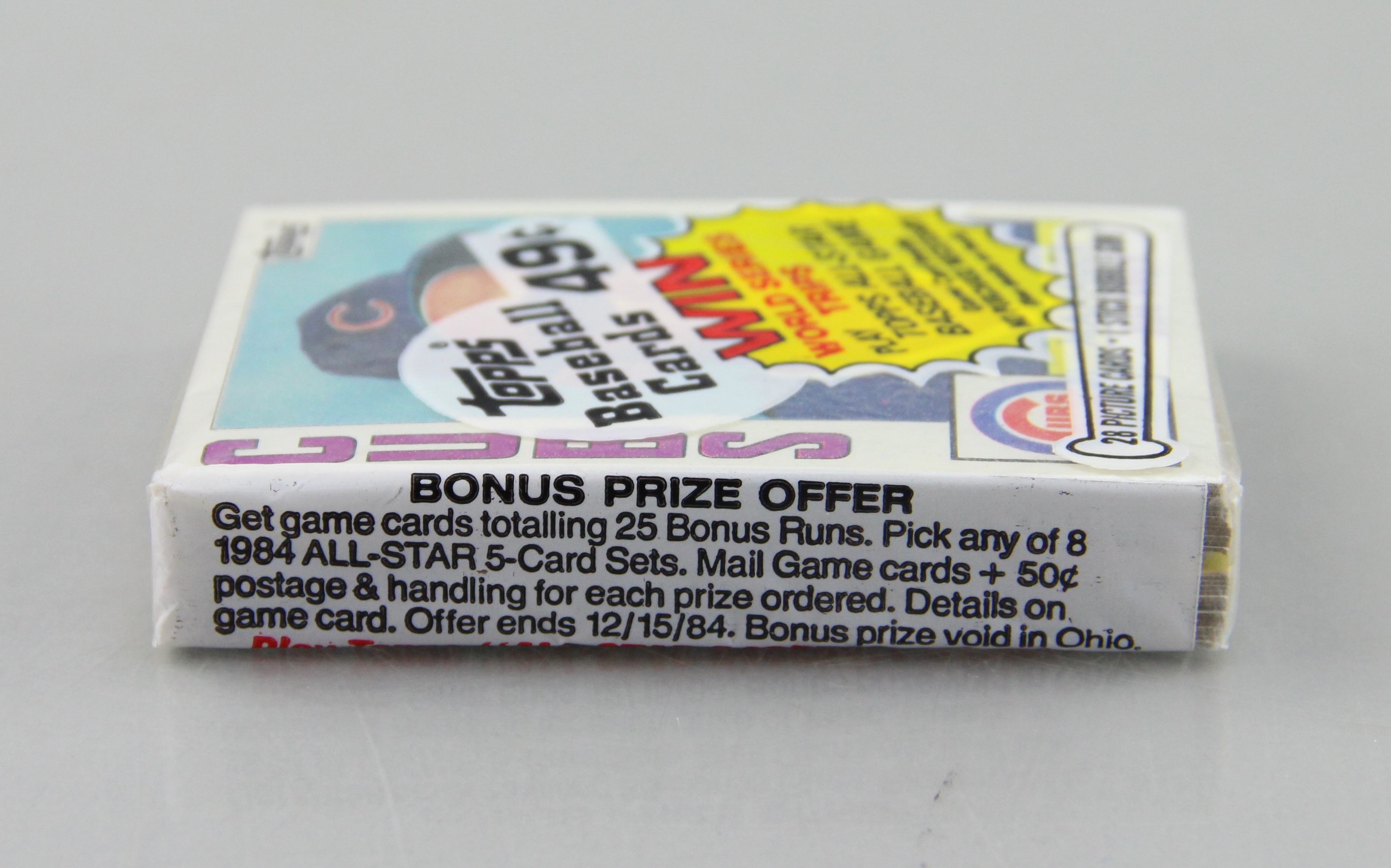 Unopened Topps 1984 Chicago Cubs Baseball Card Pack