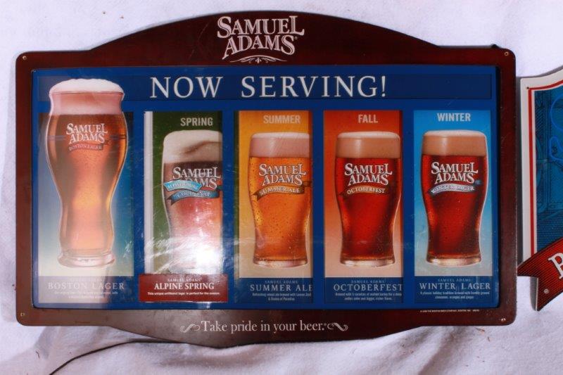 Pair of Sam Adams Lighted Signs
