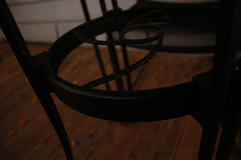 Black Metal Patio Table with Three Chairs