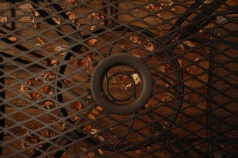 Metal Mesh Patio Table and Four Chairs