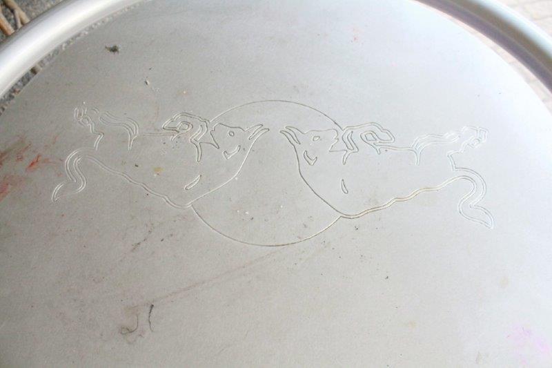 Red Bull Bar Table with Four Wooden Stools