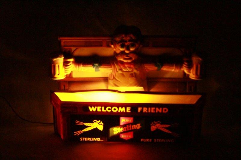 Vintage Sterling Bartender Light Up Sign