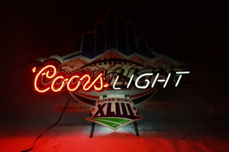 Coors Light Super Bowl 43 Neon Sign
