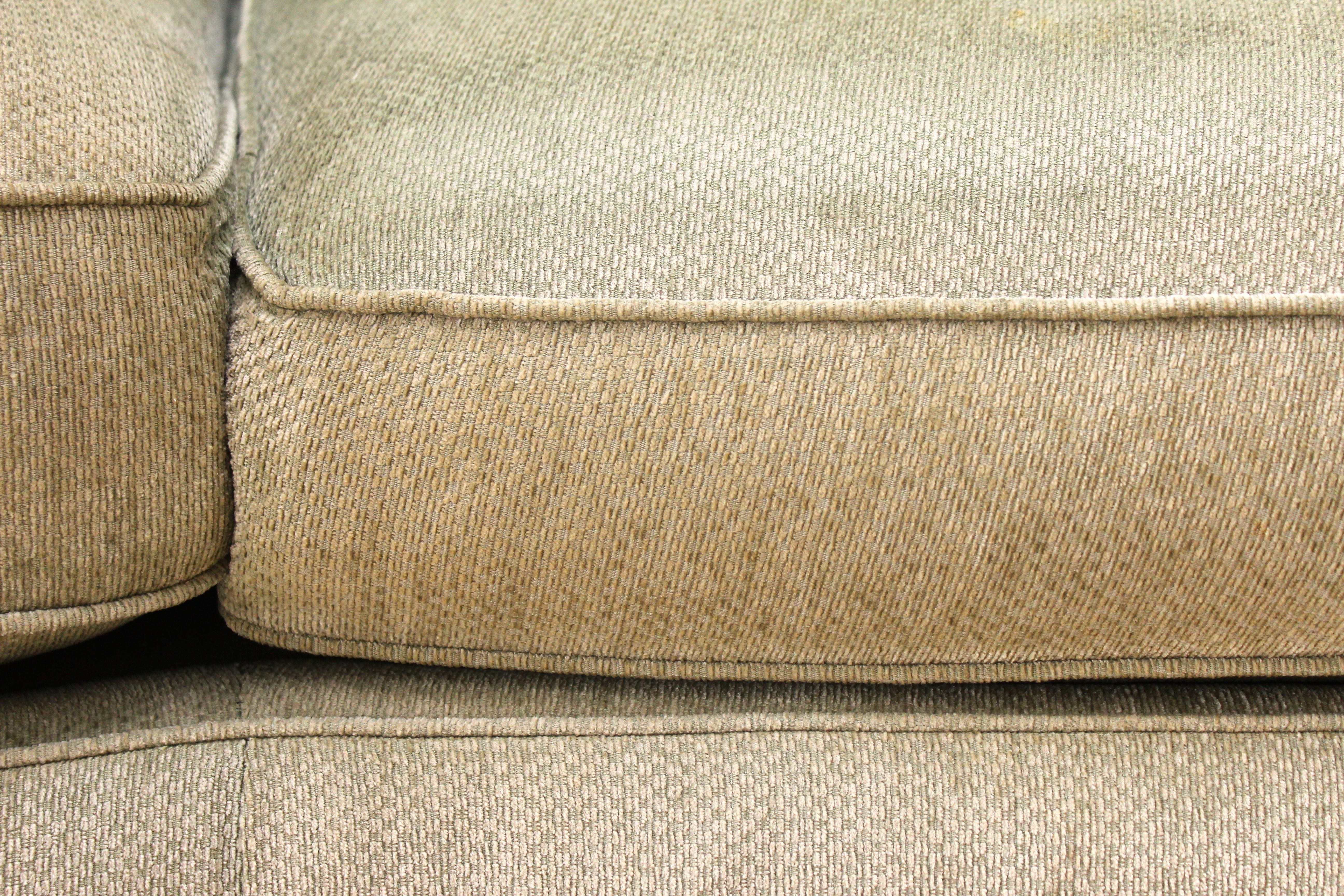 Curved Sage Green Sofa by Sherrill