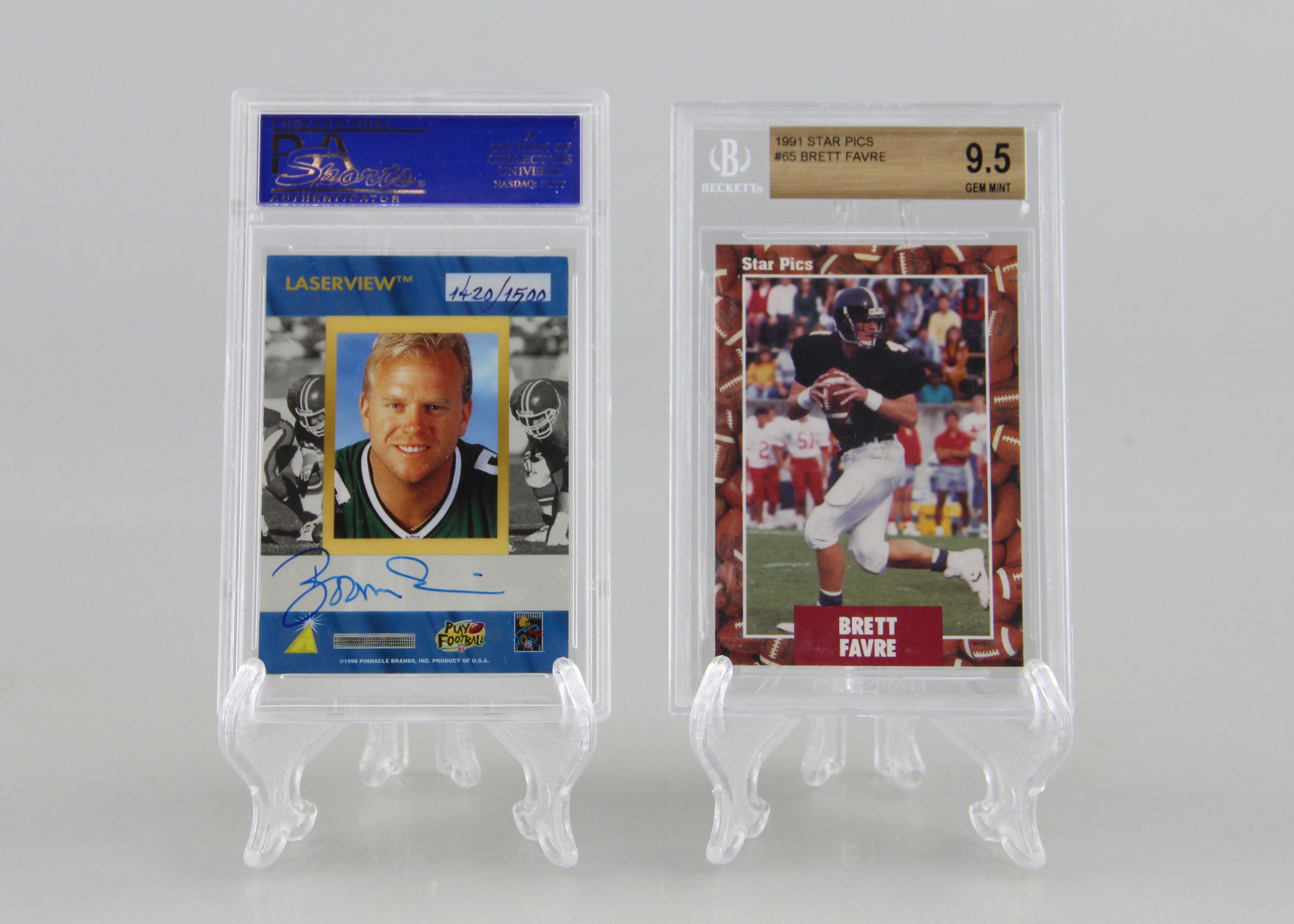 Brett Favre Rookie Card Laserview Boomer Esiason Football Card
