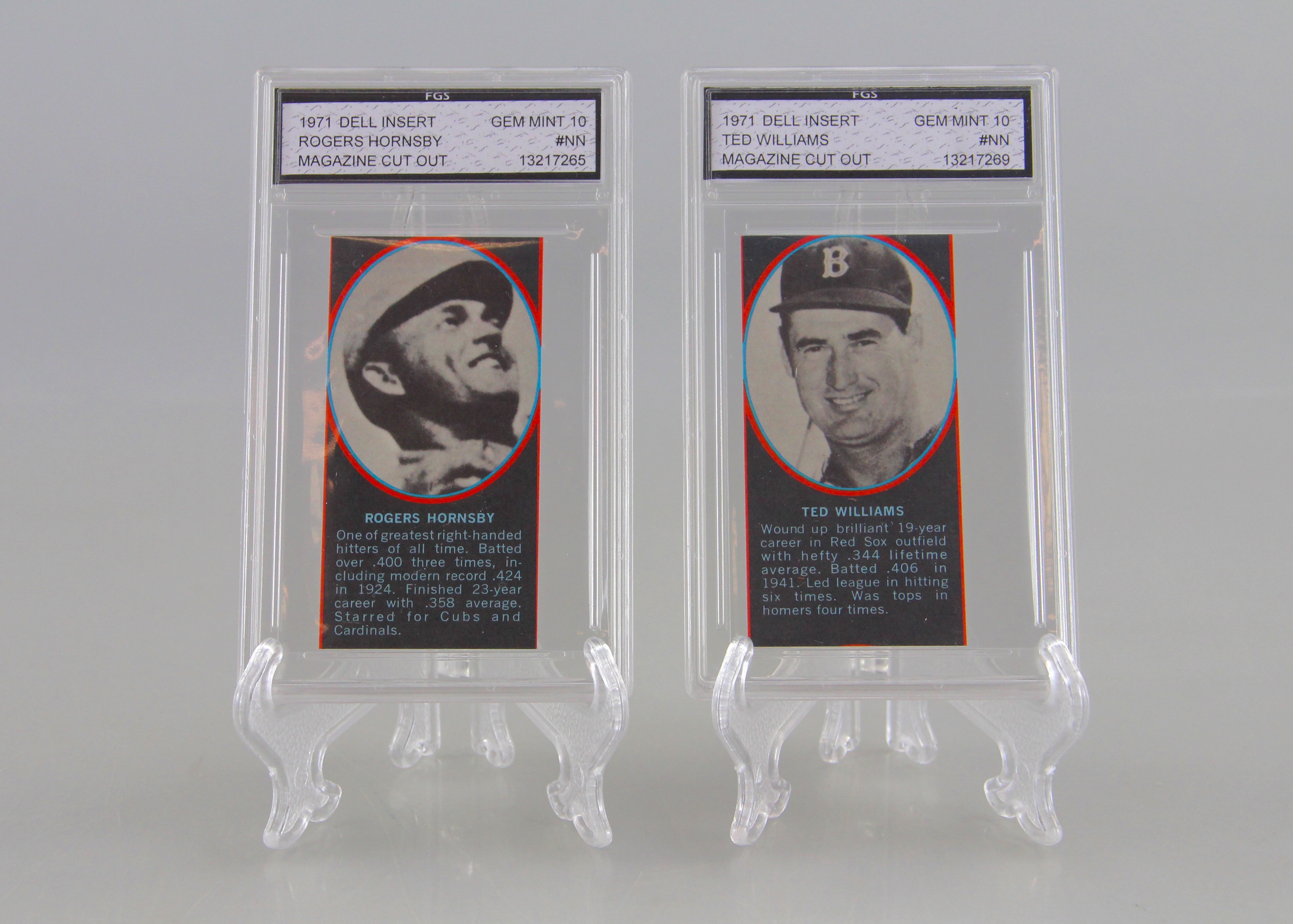Pair of Dell Insert Cut Out Baseball Cards