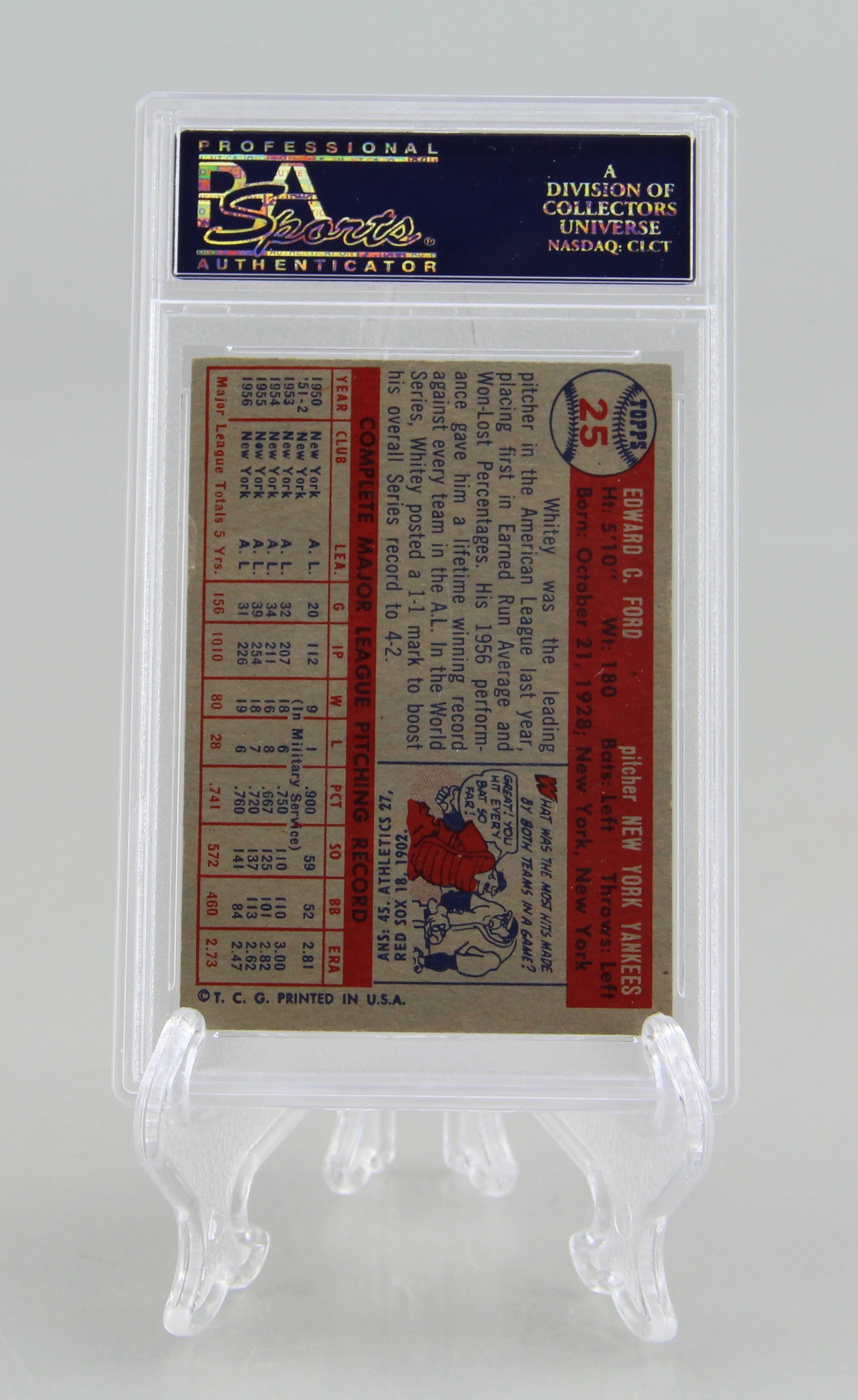 Mickey Mantle And Whitey Ford Late 50's Graded Topps Cards