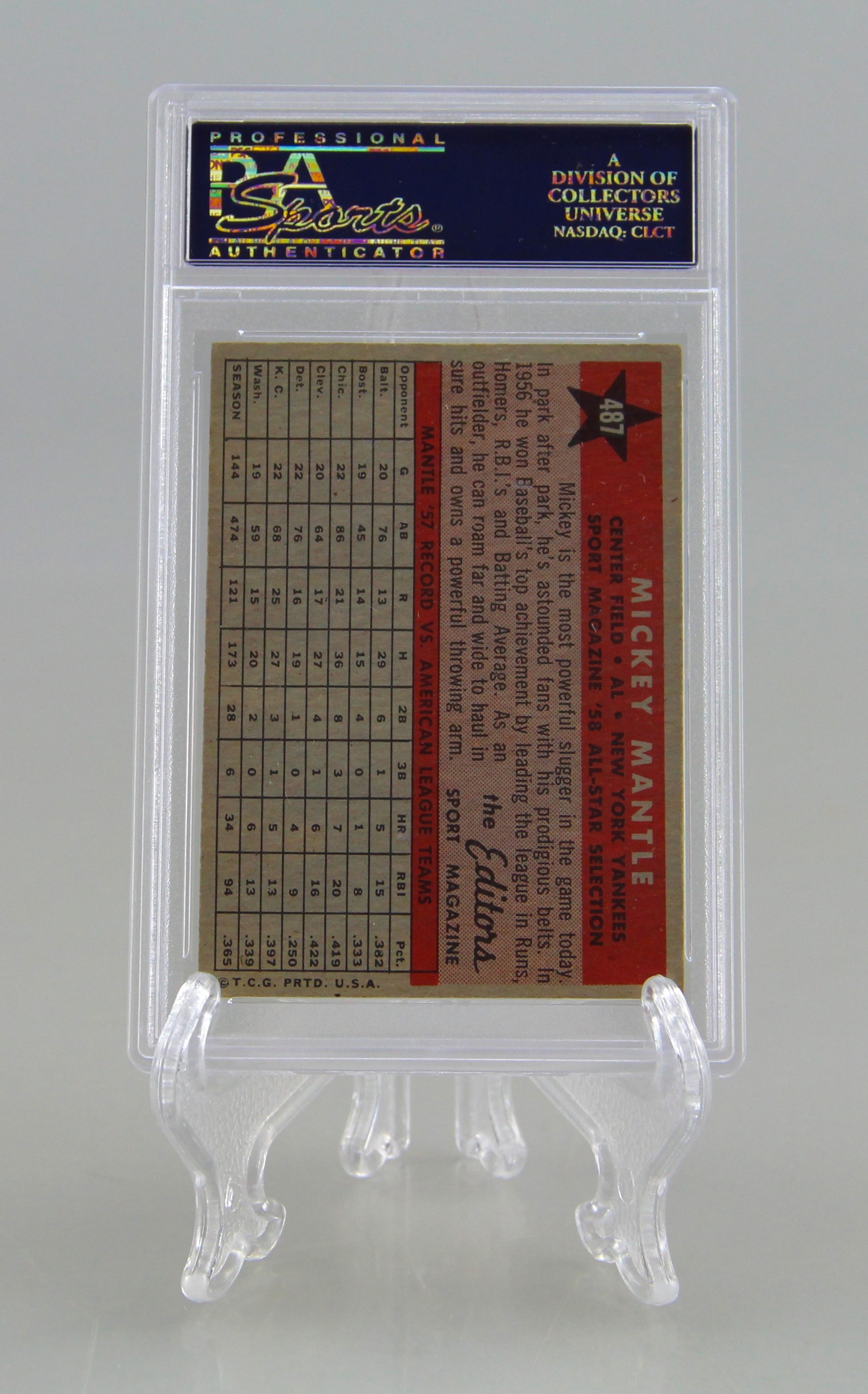 Mickey Mantle And Whitey Ford Late 50's Graded Topps Cards