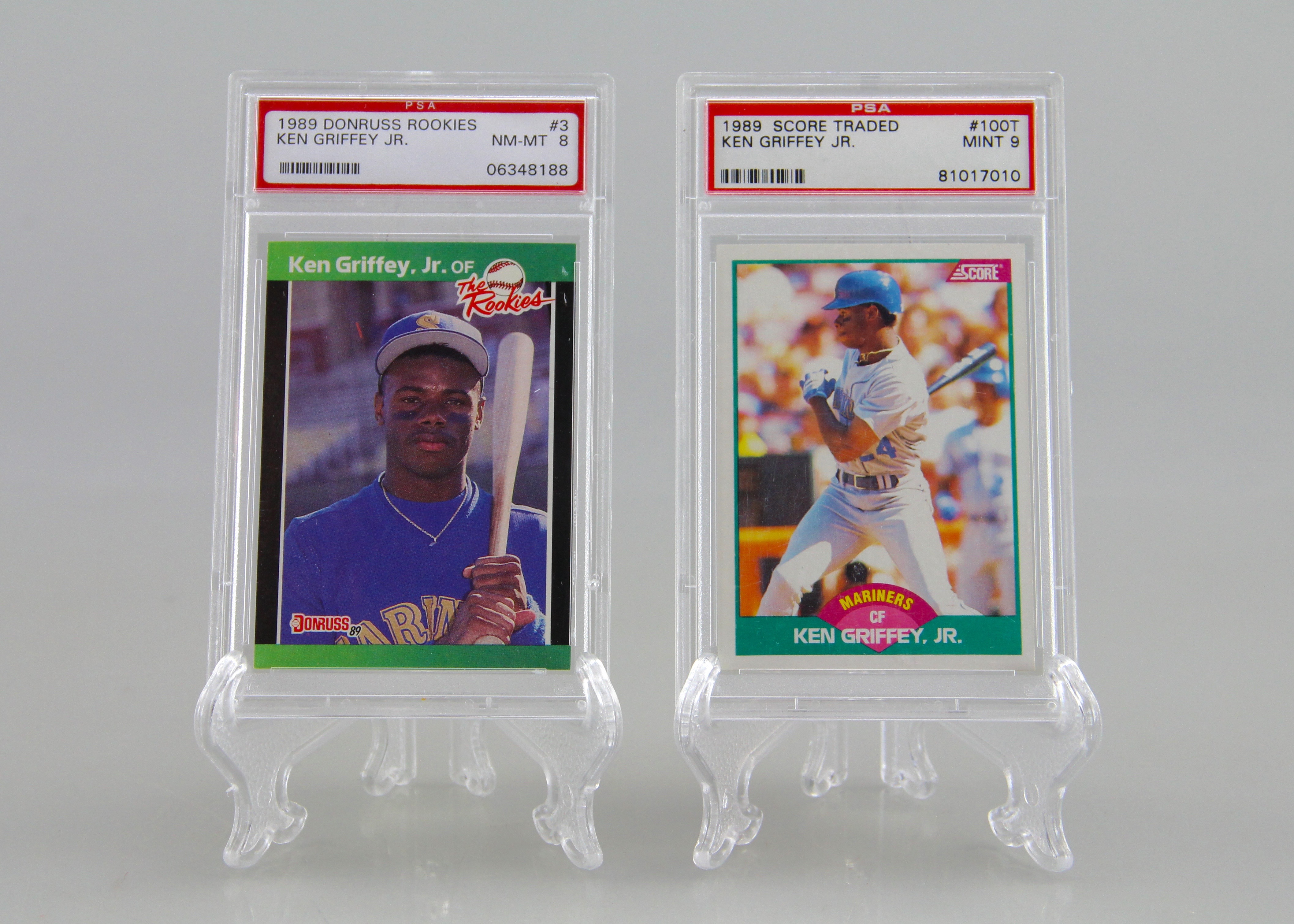 Duo of Ken Griffey Jr Mariners Rookie Baseball Cards
