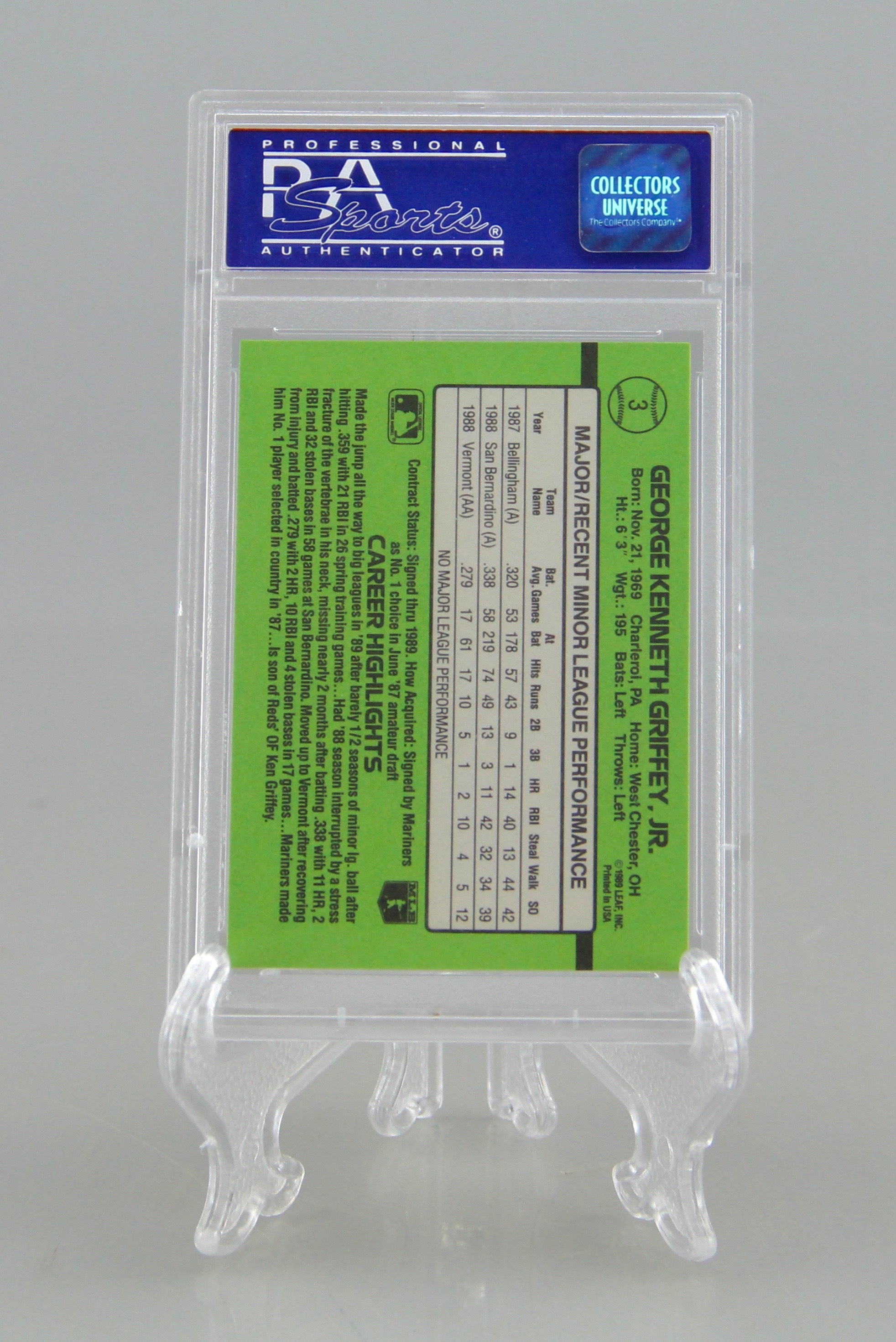 Duo of Ken Griffey Jr Mariners Rookie Baseball Cards