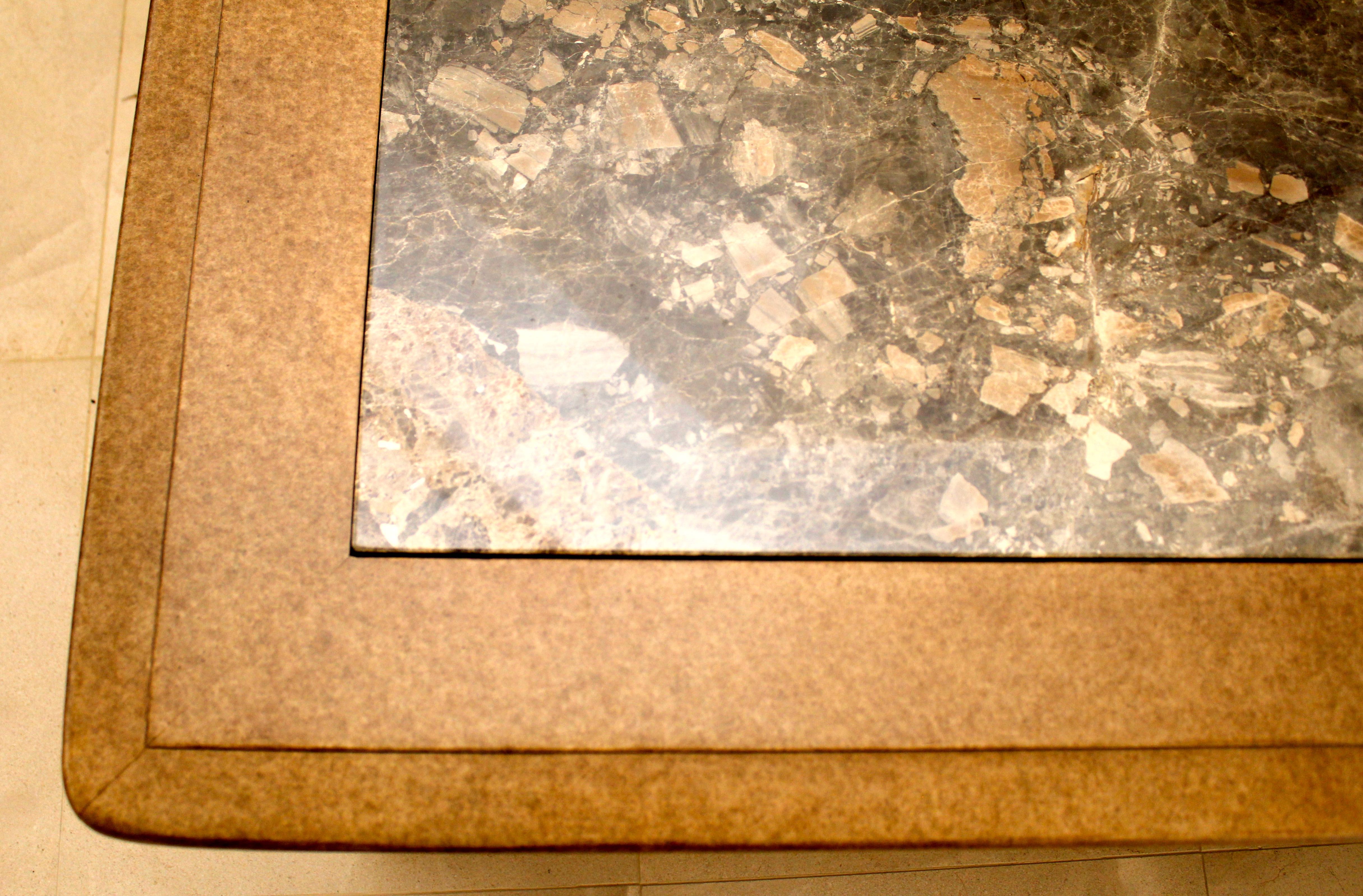 Oversize Coffee Table with Marble Inserts