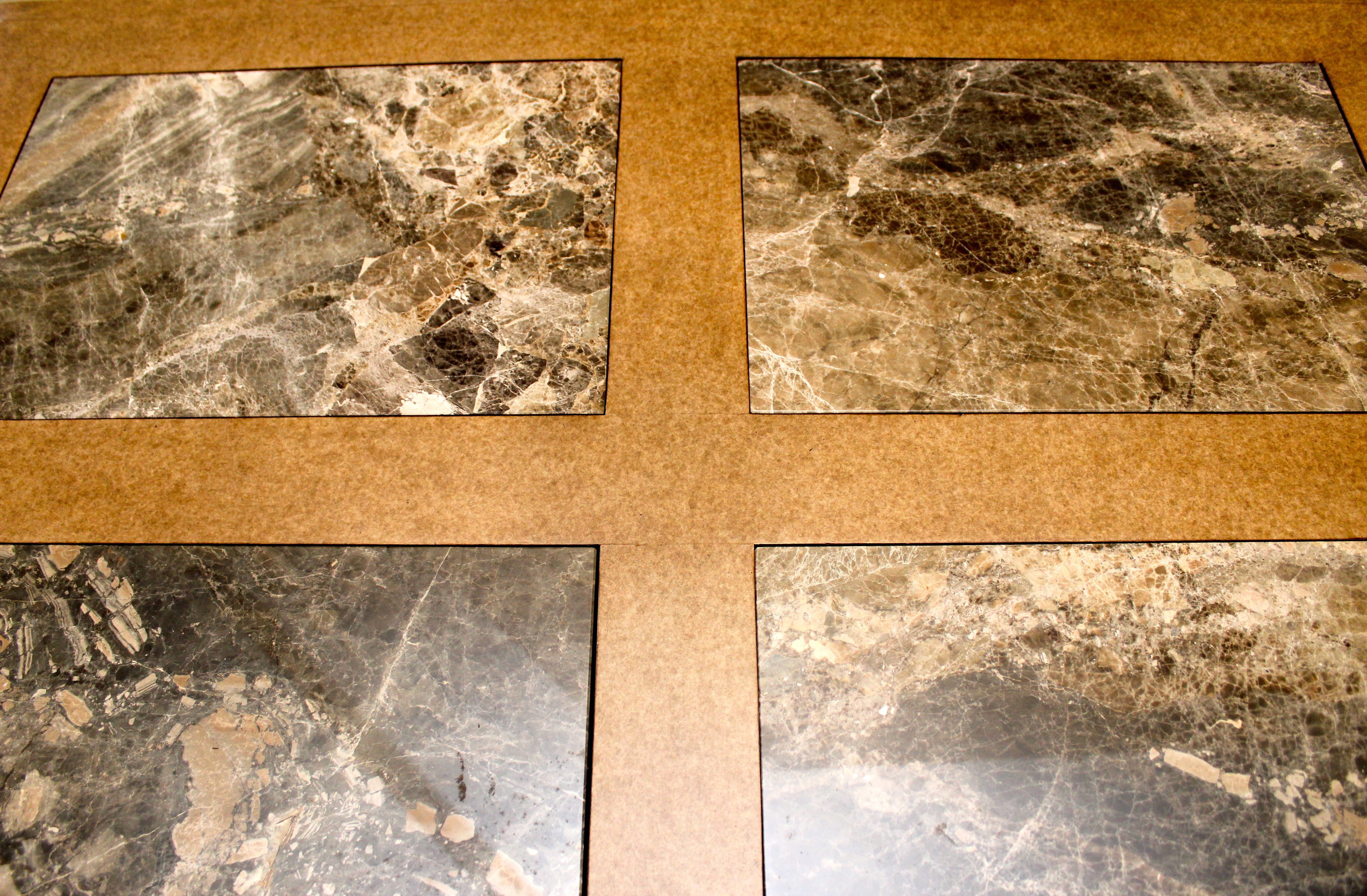 Oversize Coffee Table with Marble Inserts