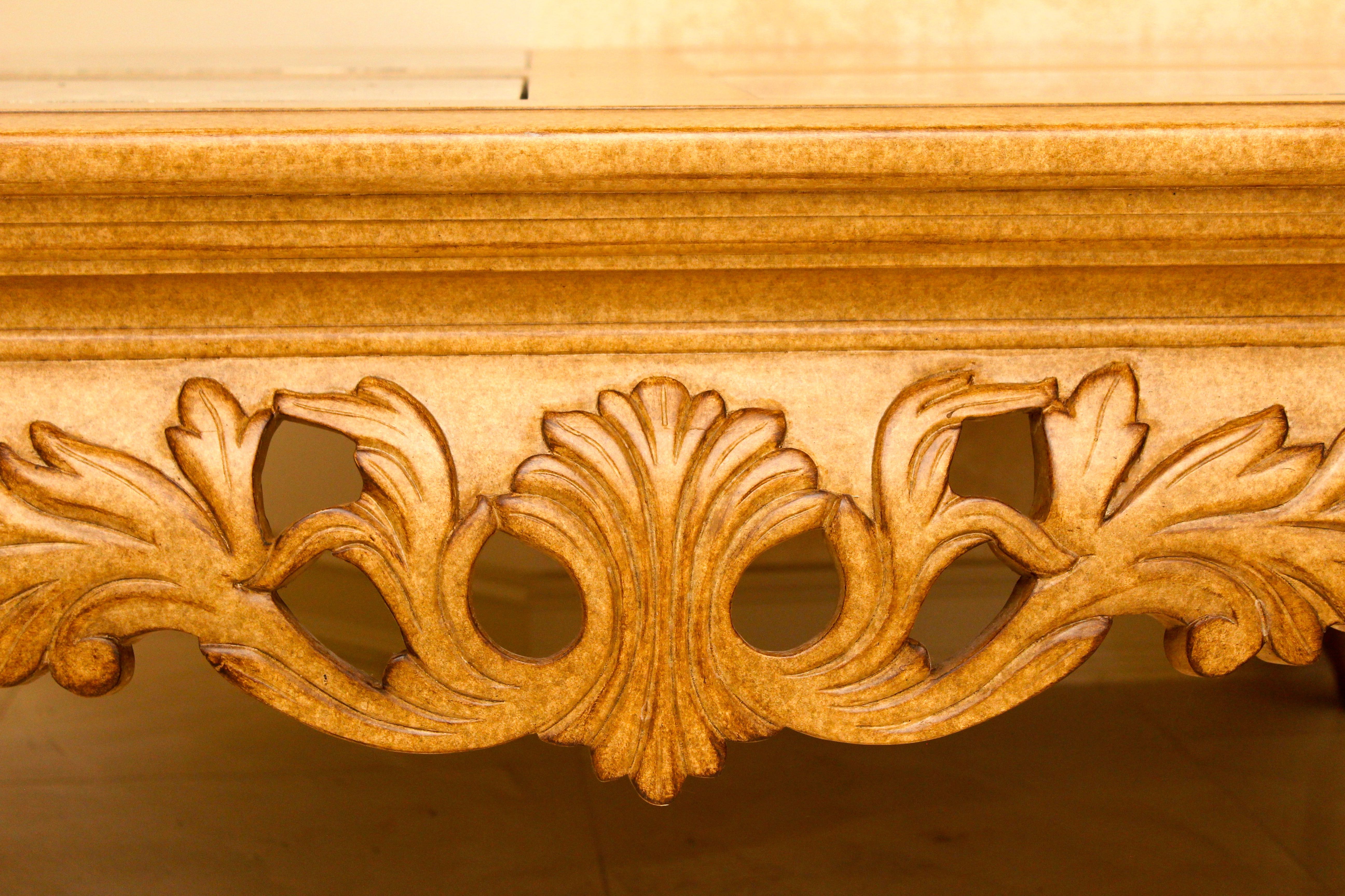 Oversize Coffee Table with Marble Inserts