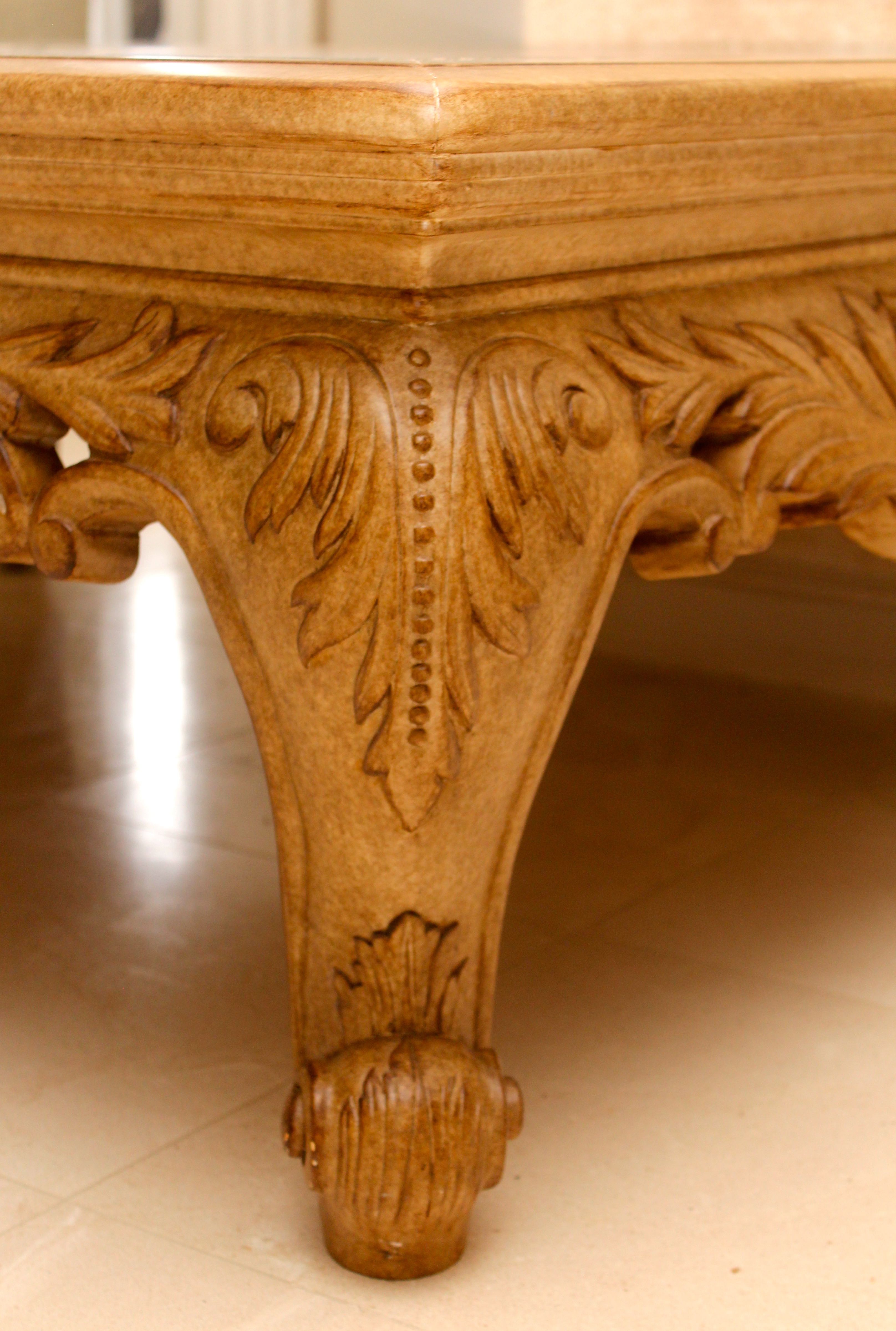 Oversize Coffee Table with Marble Inserts