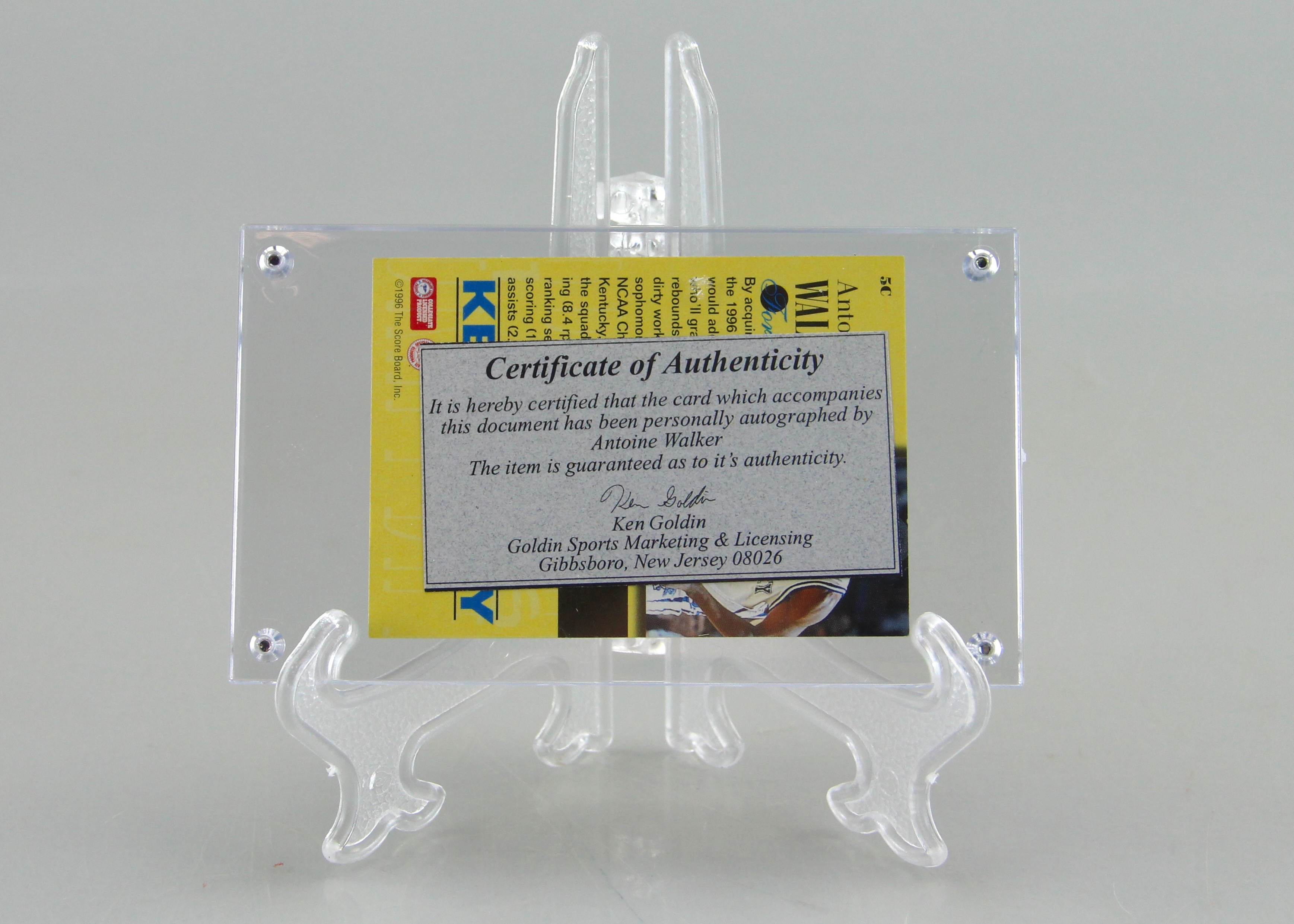 1996 Antoine Walker Autographed Card