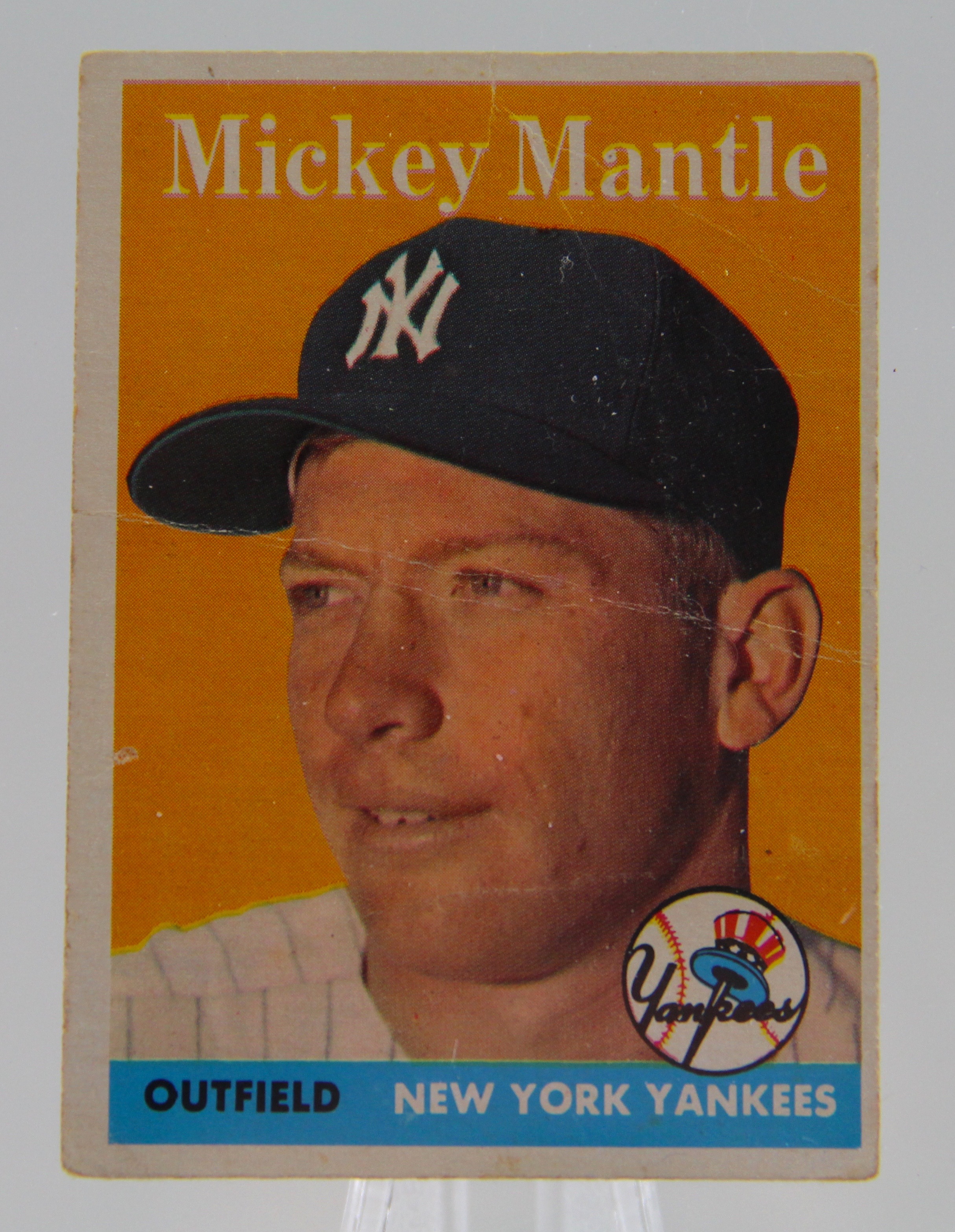 Vintage 1958 Mickey Mantle Topps 150 Baseball Card