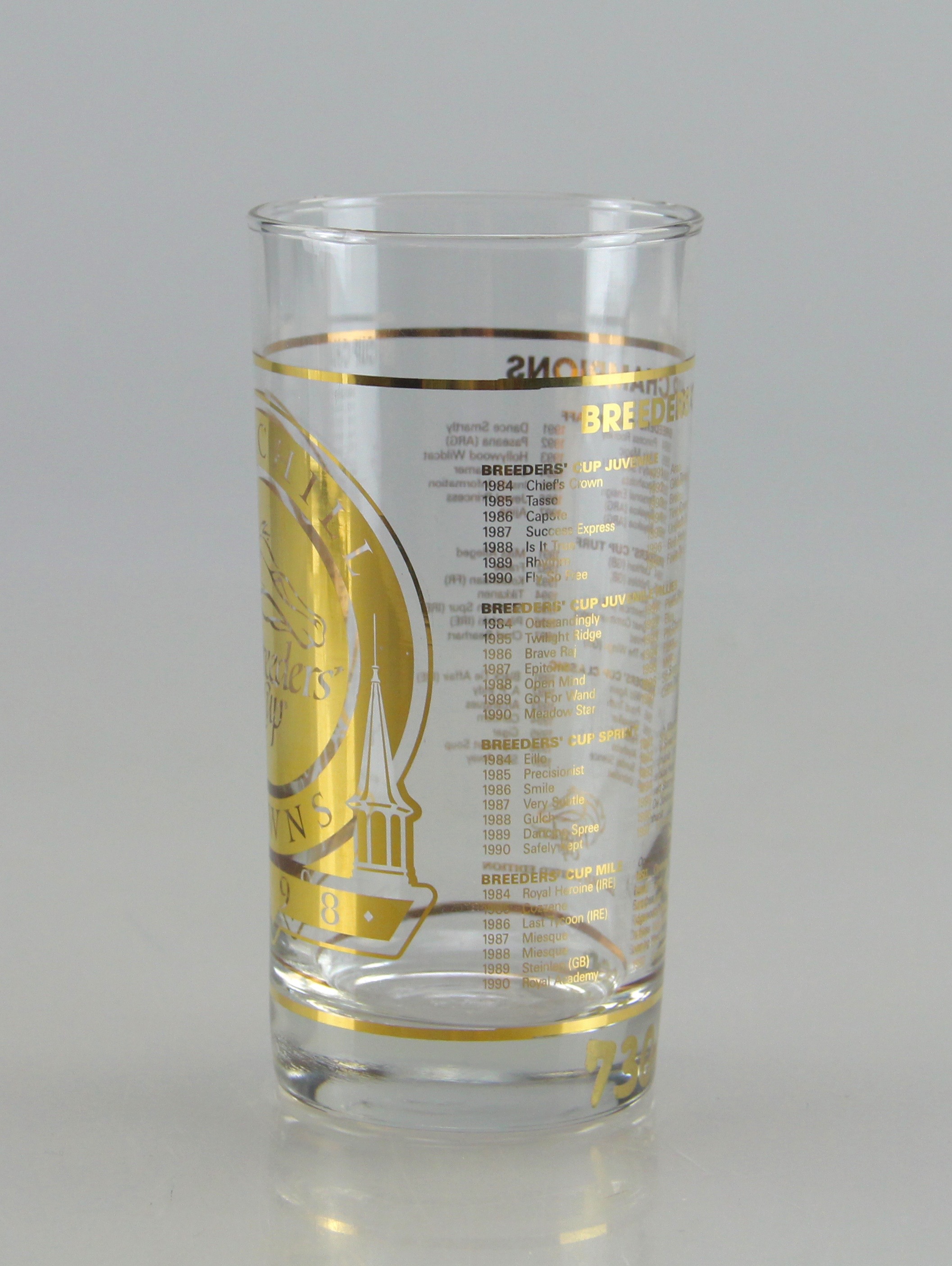 1998 Breeder's Cup Limited Edition Glass