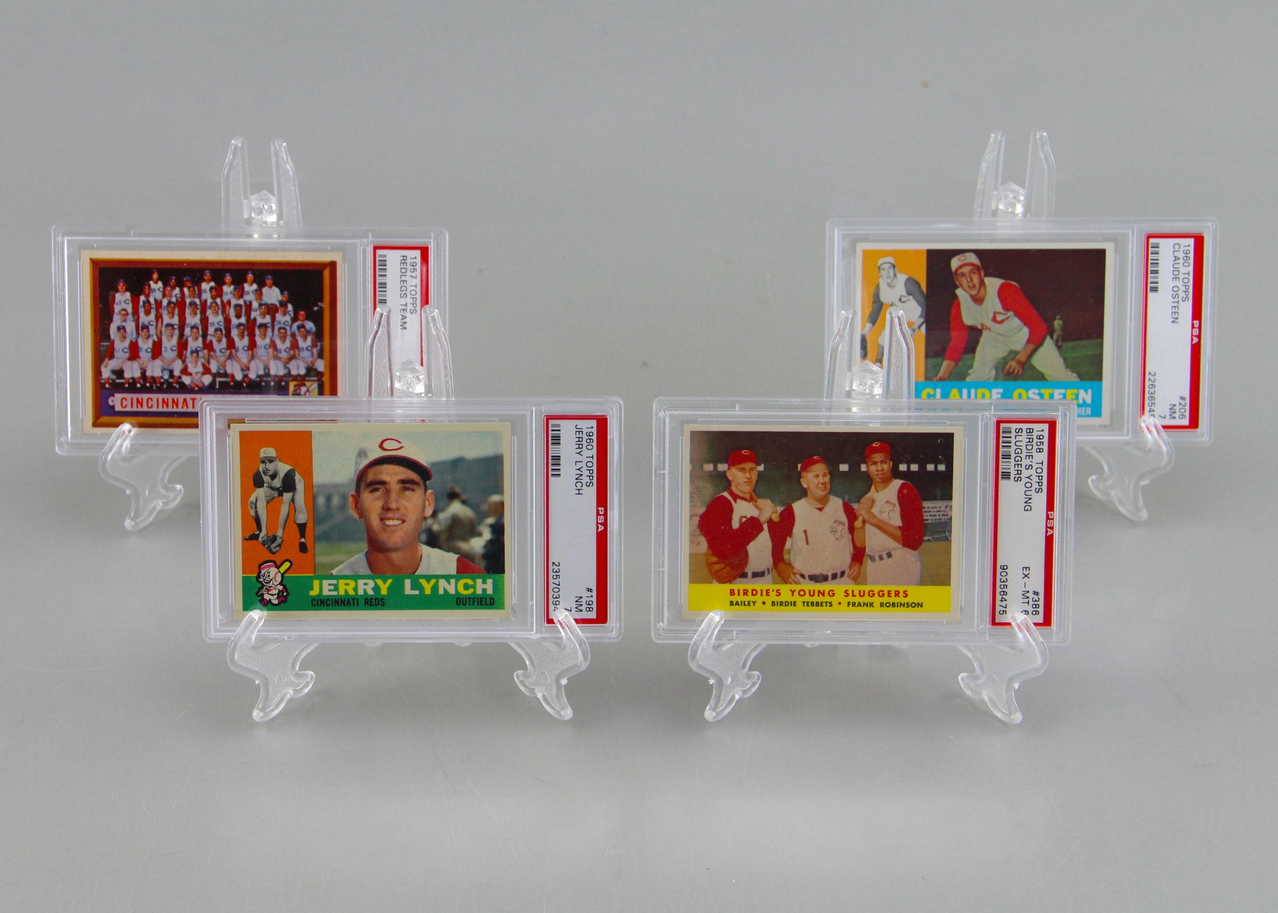 Assortment Of Four 50's Redlegs/Red Graded Baseball Cards