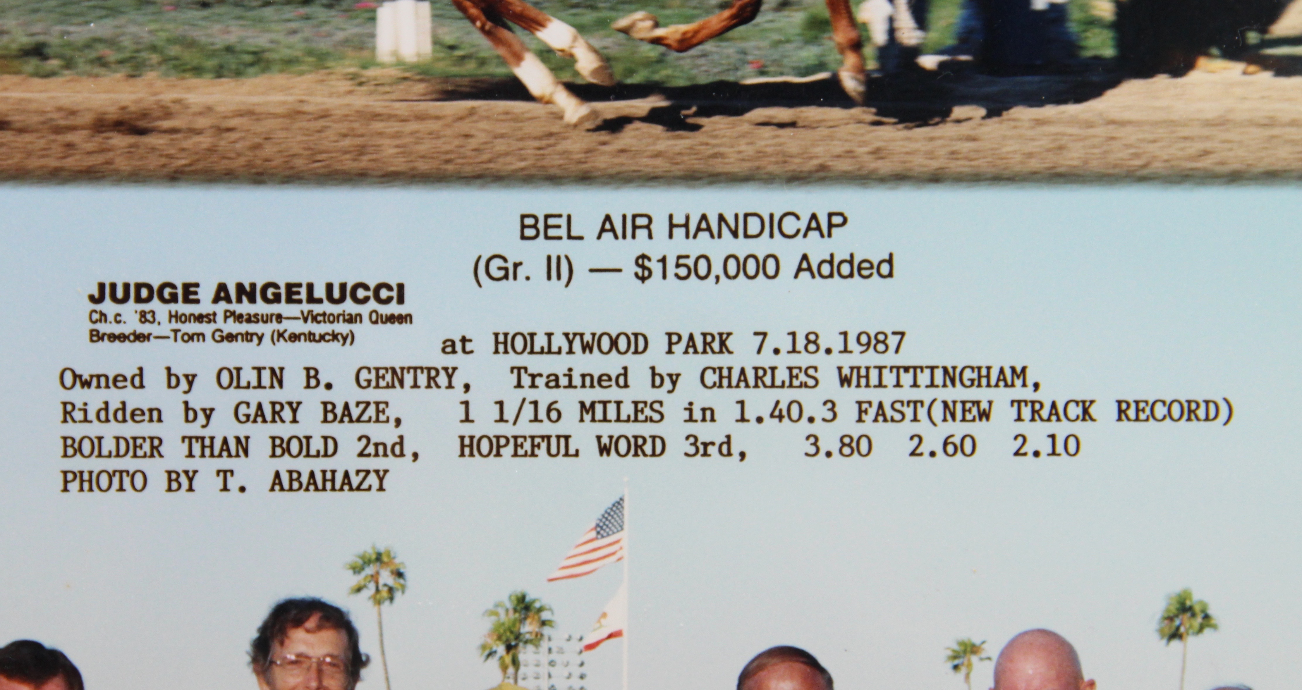 Cinema Breeder's Cup And Bel Air Handicap Winners Photographs