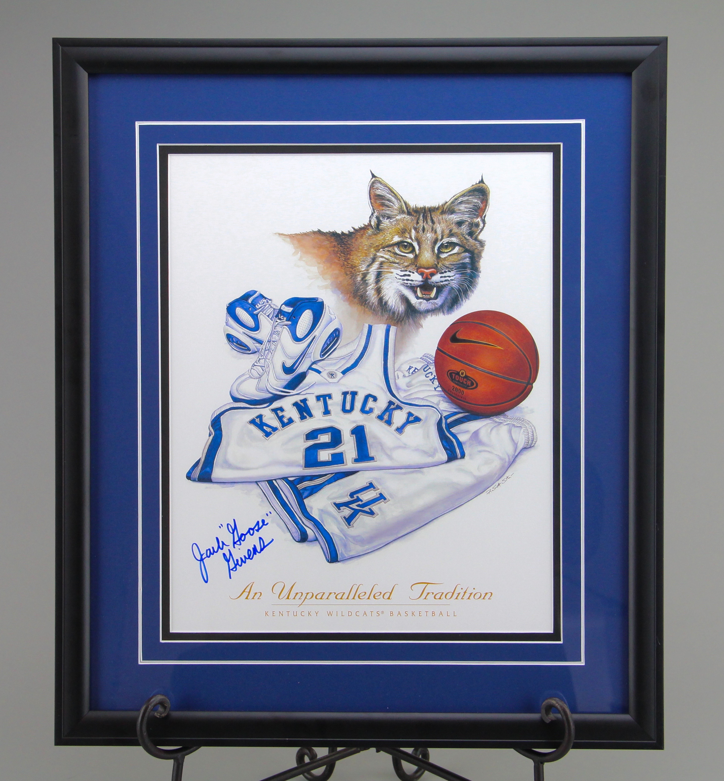 Framed UK Wildcats Picture Autographed By Jack "Goose" Givens