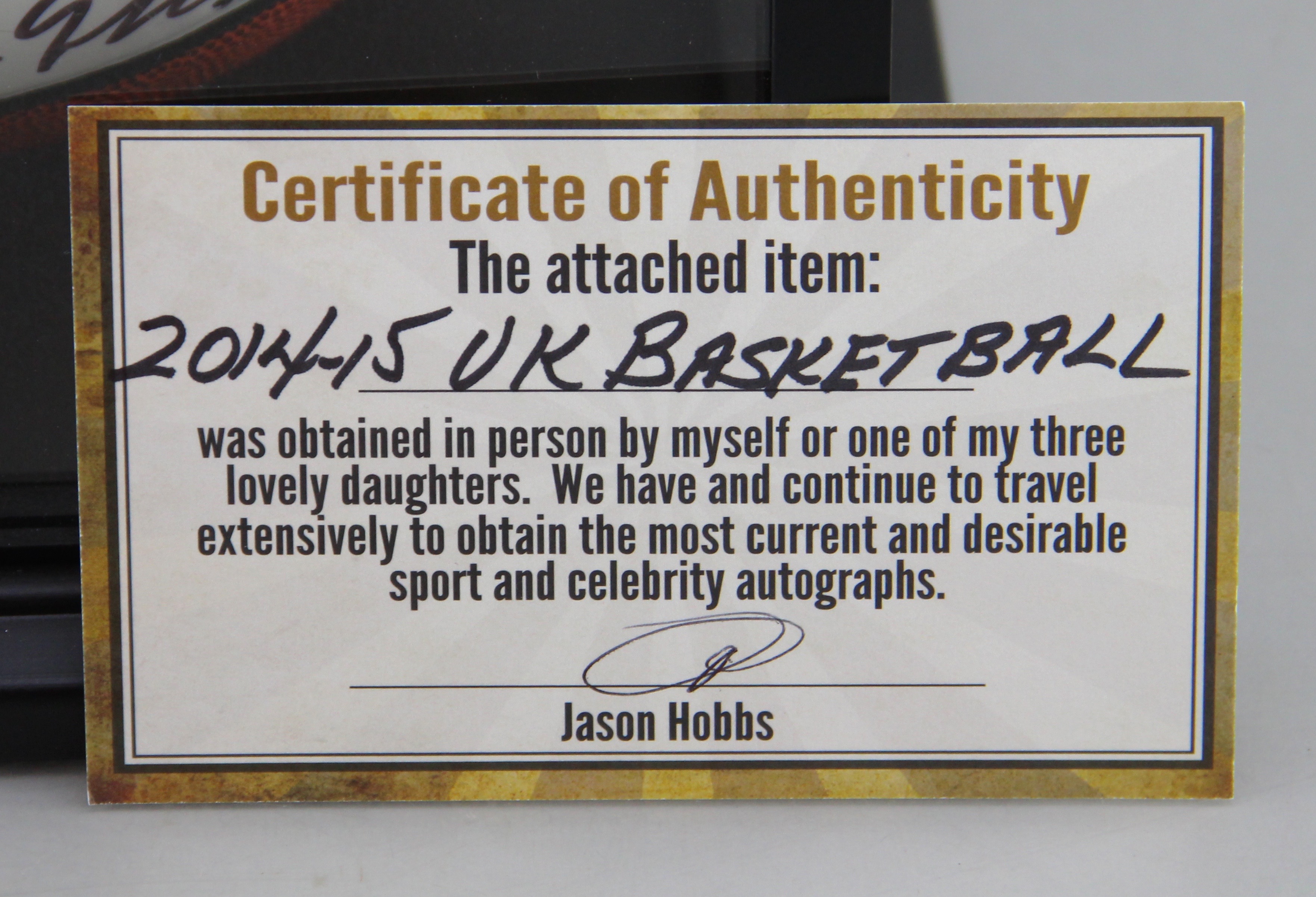 University of Kentucky 2014-2015 Team Autographed Basketball COA