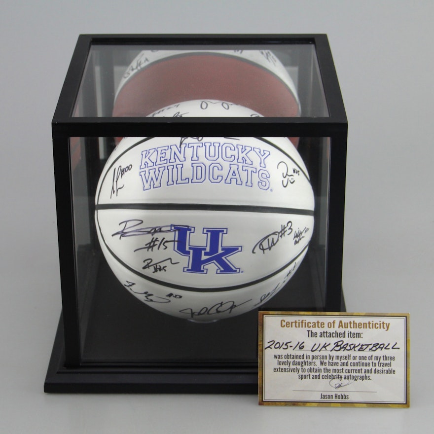 University of Kentucky 2015-2016 Team Autographed Basketball EBTH