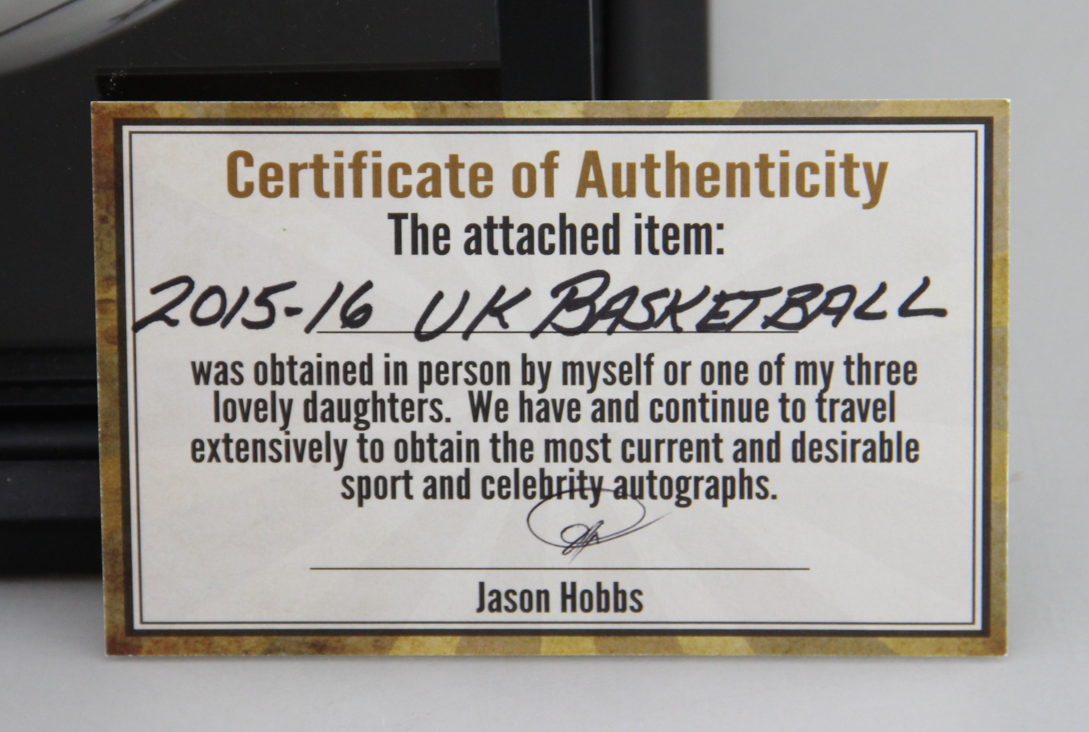 University of Kentucky 2015-2016 Team Autographed Basketball