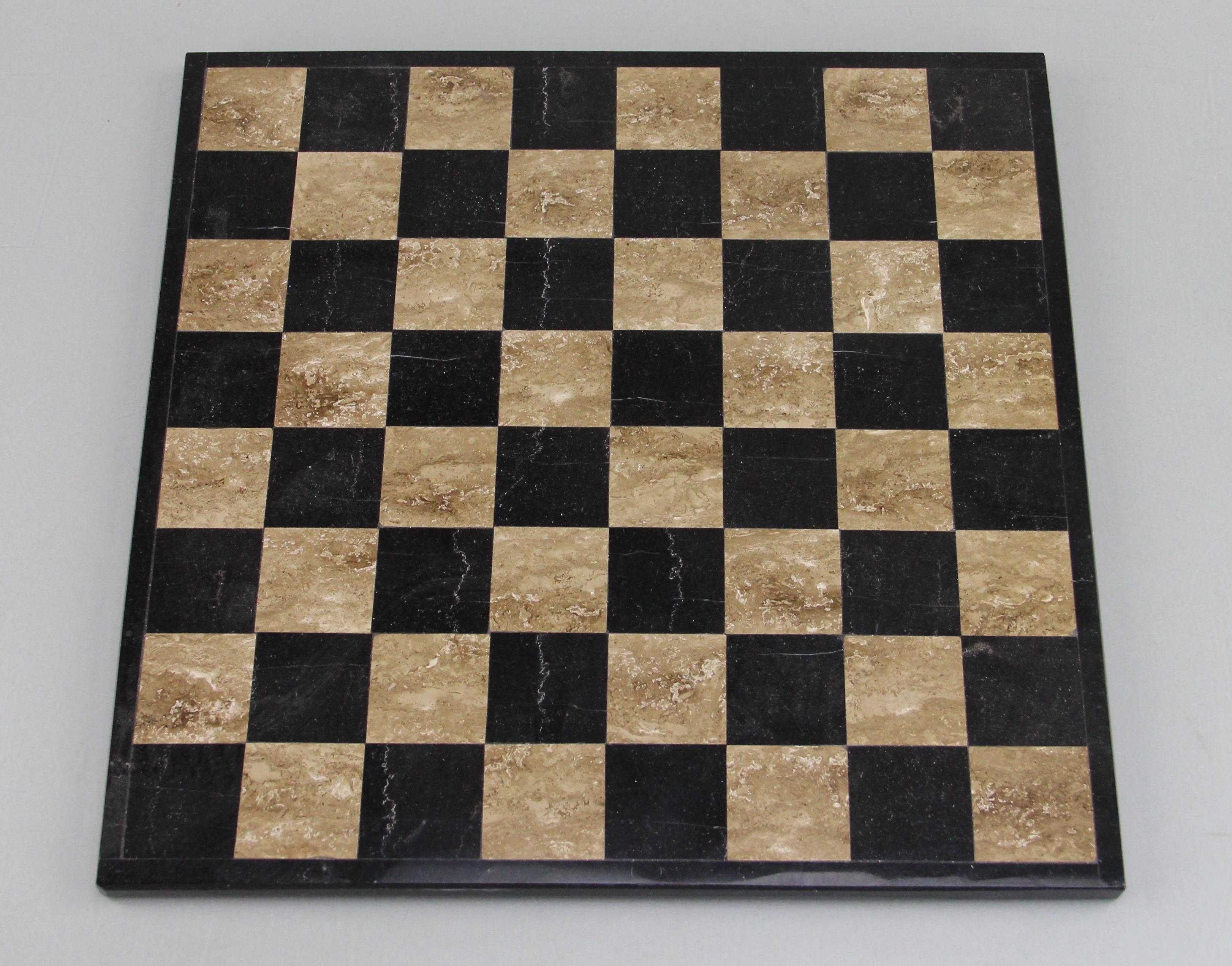 Banded Agate/Black Granite Chess Set