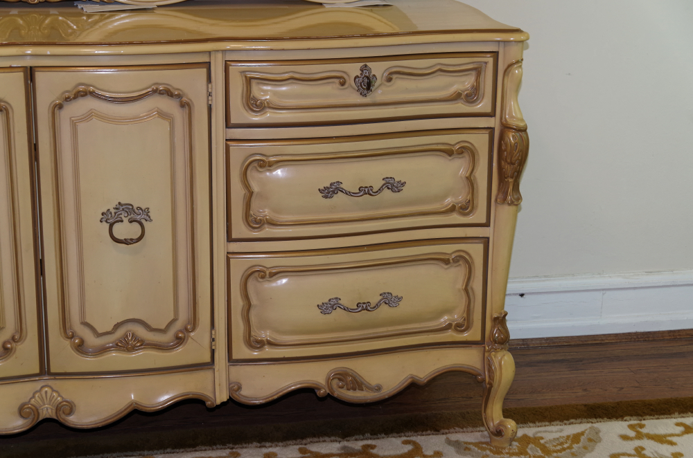 Union Furniture French Provincial Long Dresser with Mirror