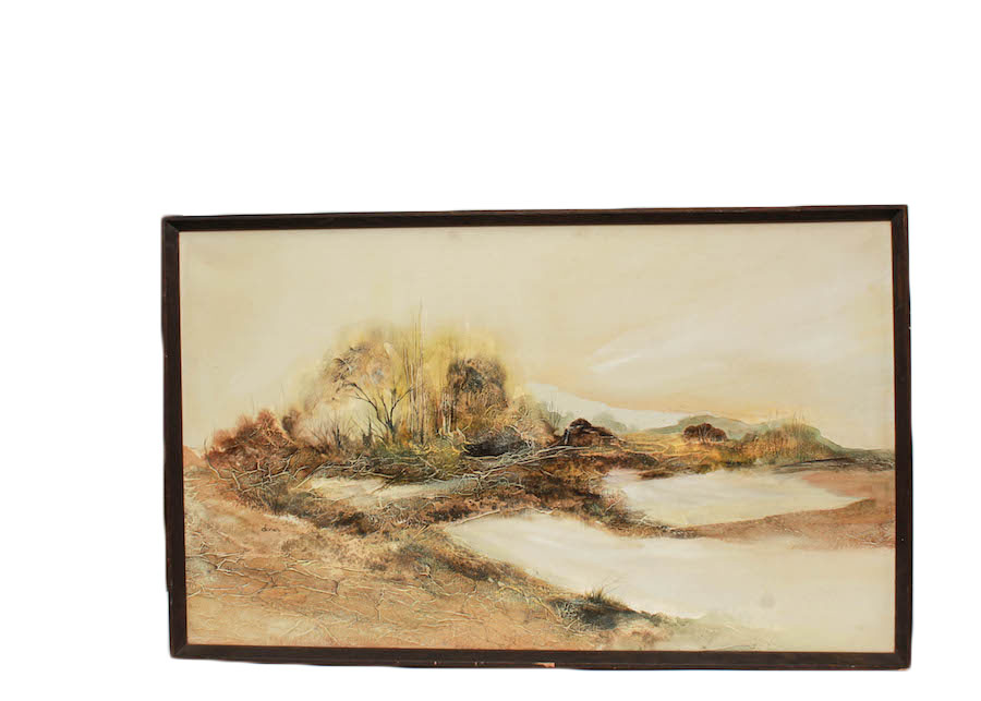 Signed Jan Dorer Acrylic Painting on Canvas