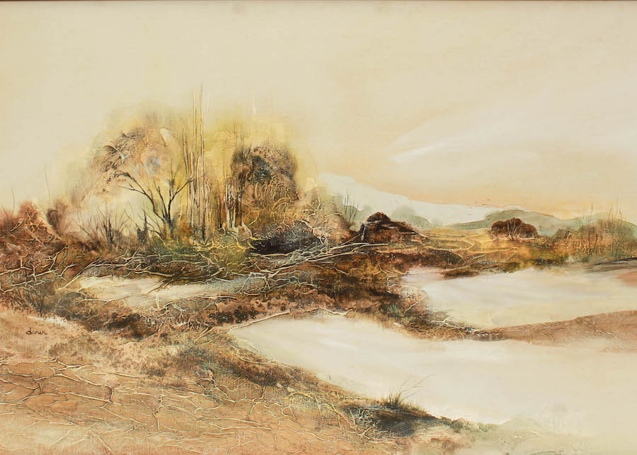 Signed Jan Dorer Acrylic Painting on Canvas