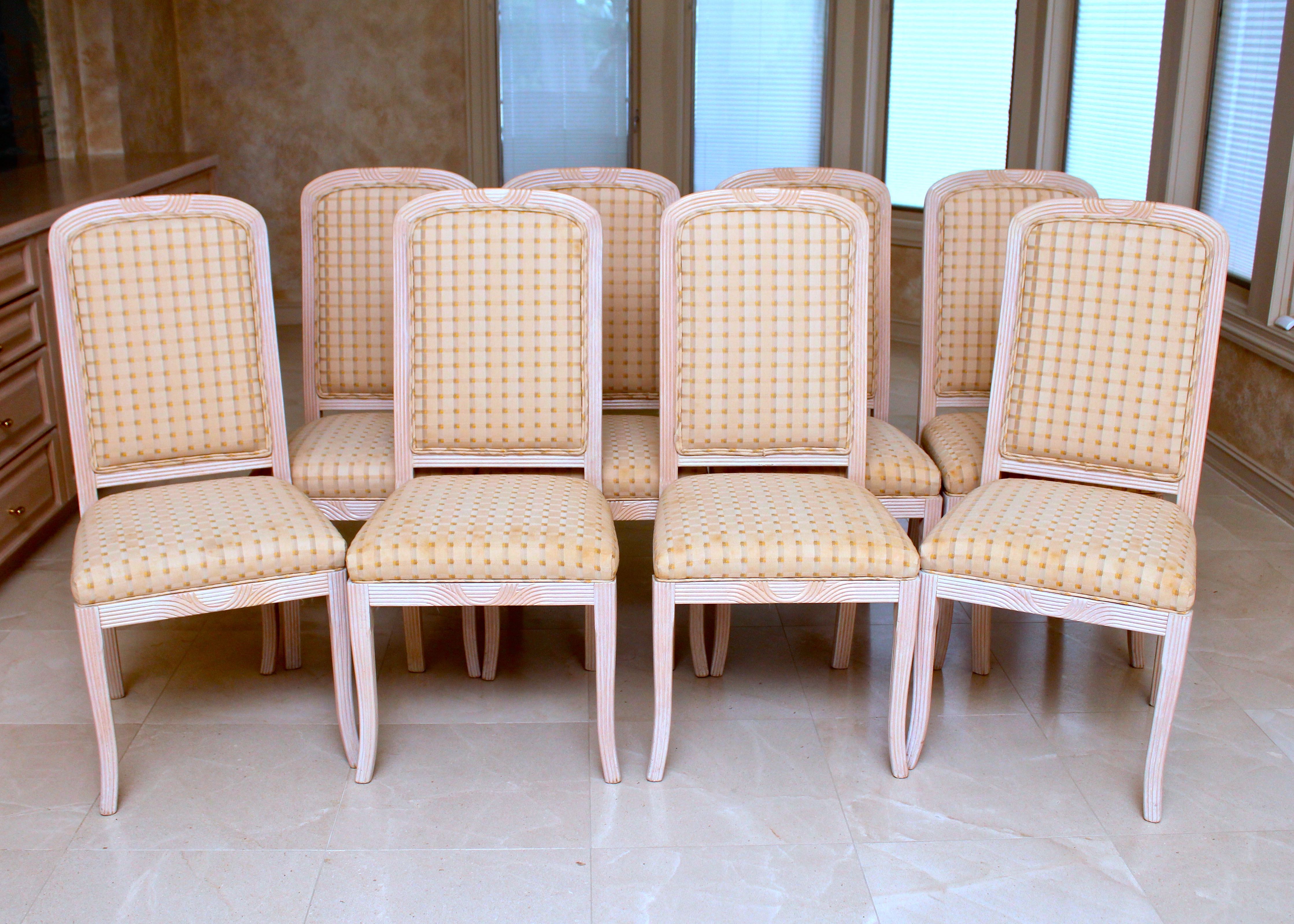 Set of Eight Upholstered Dining Chairs