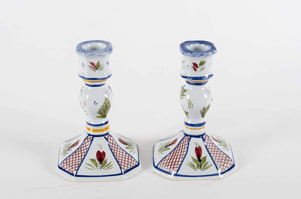 Henriot Quimper Candlesticks