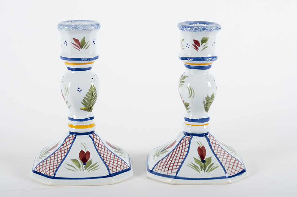 Henriot Quimper Candlesticks