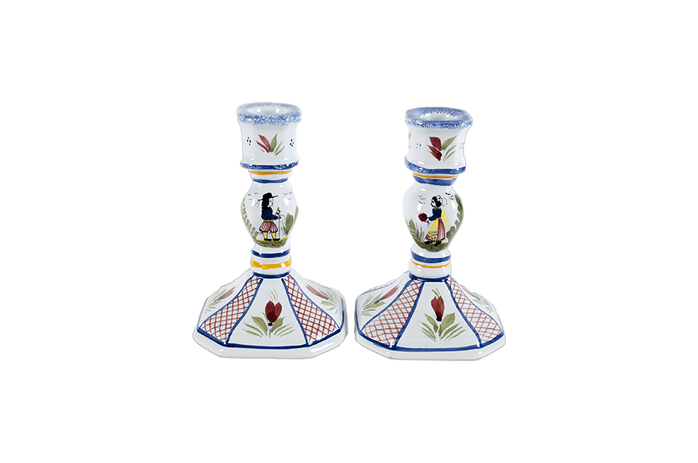 Henriot Quimper Candlesticks