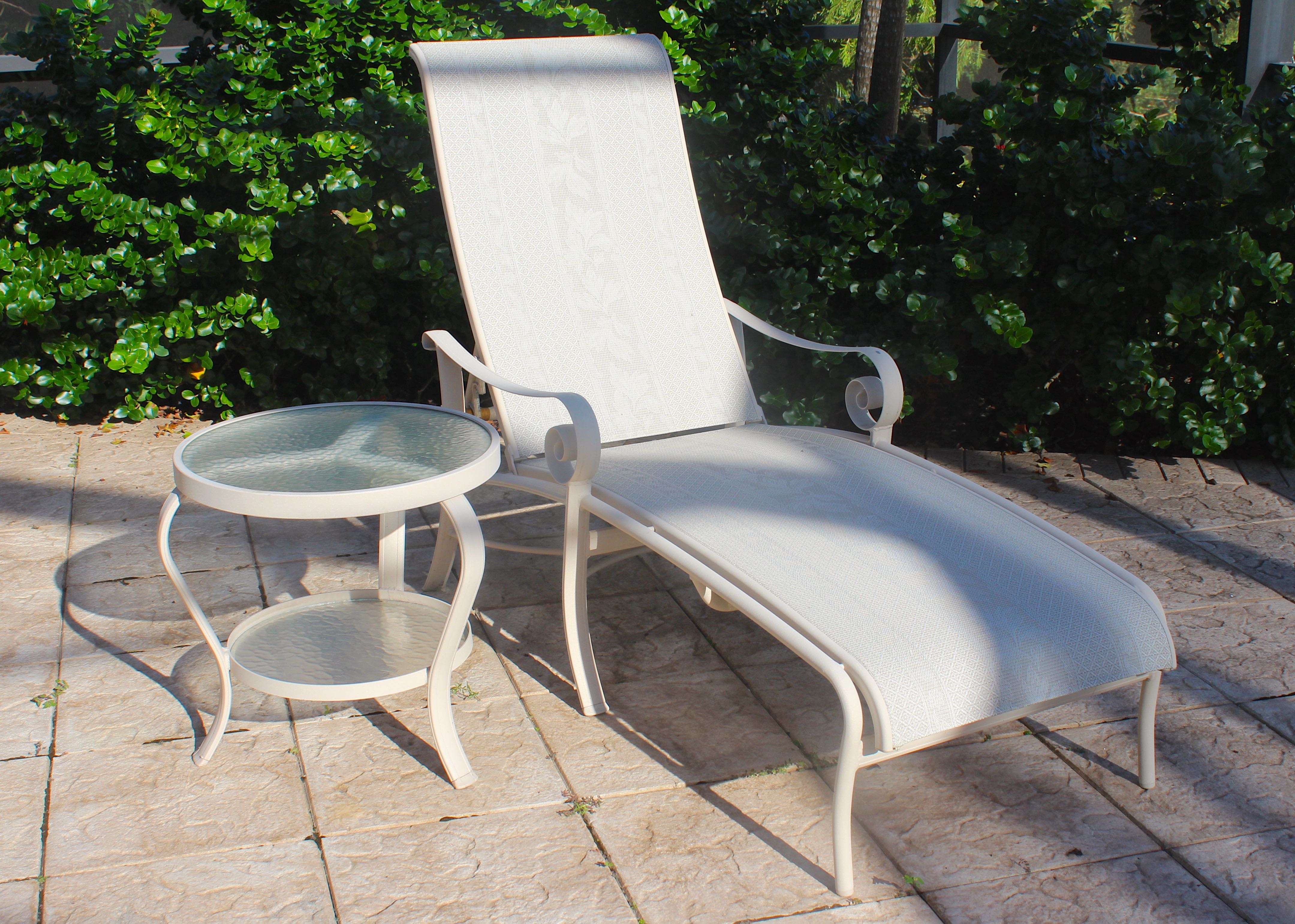 Chaise Lounge With Matching Side Table