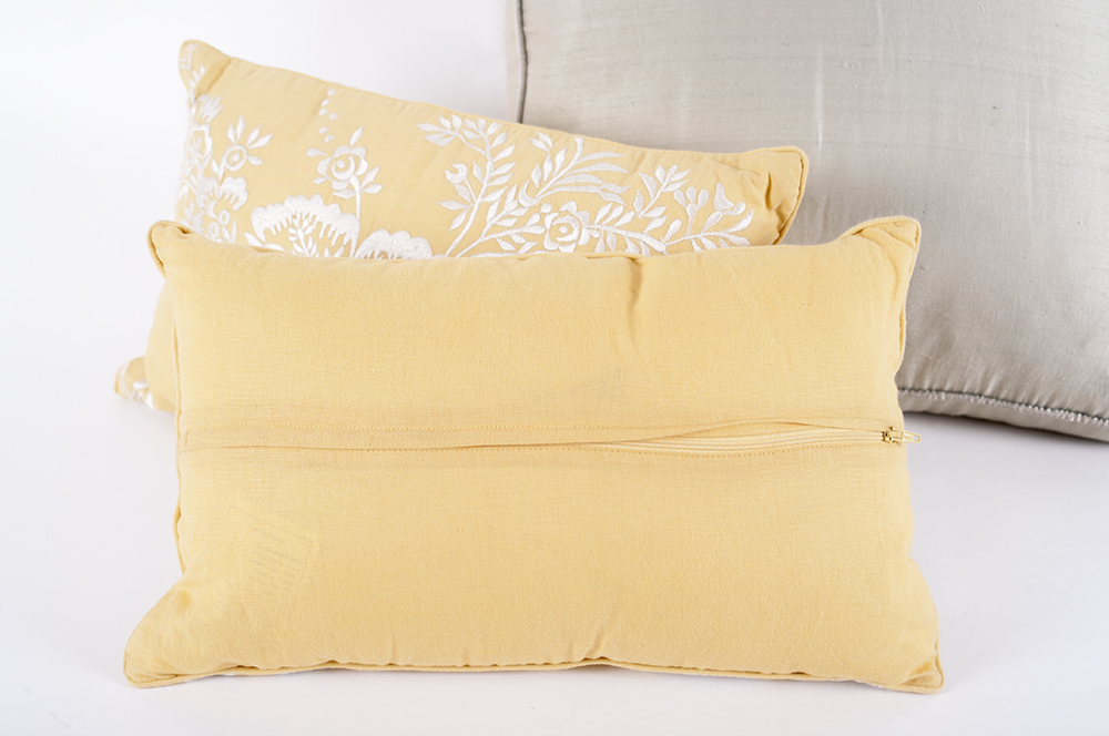Yellow Floral Couch Pillows