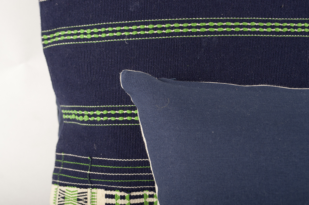 Blue and Green Couch Pillows