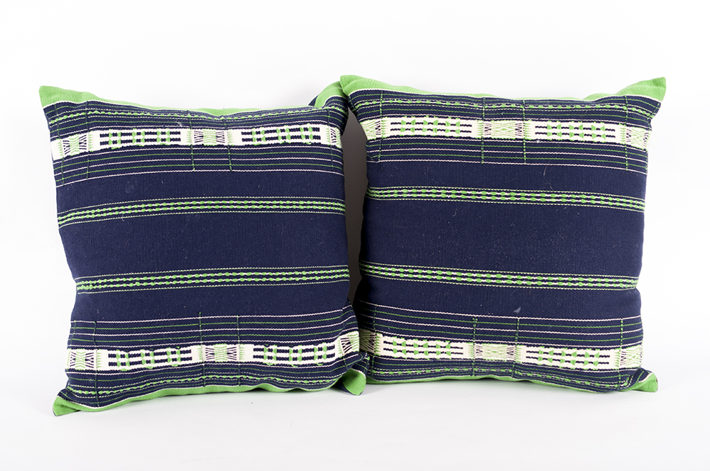 Blue and Green Couch Pillows