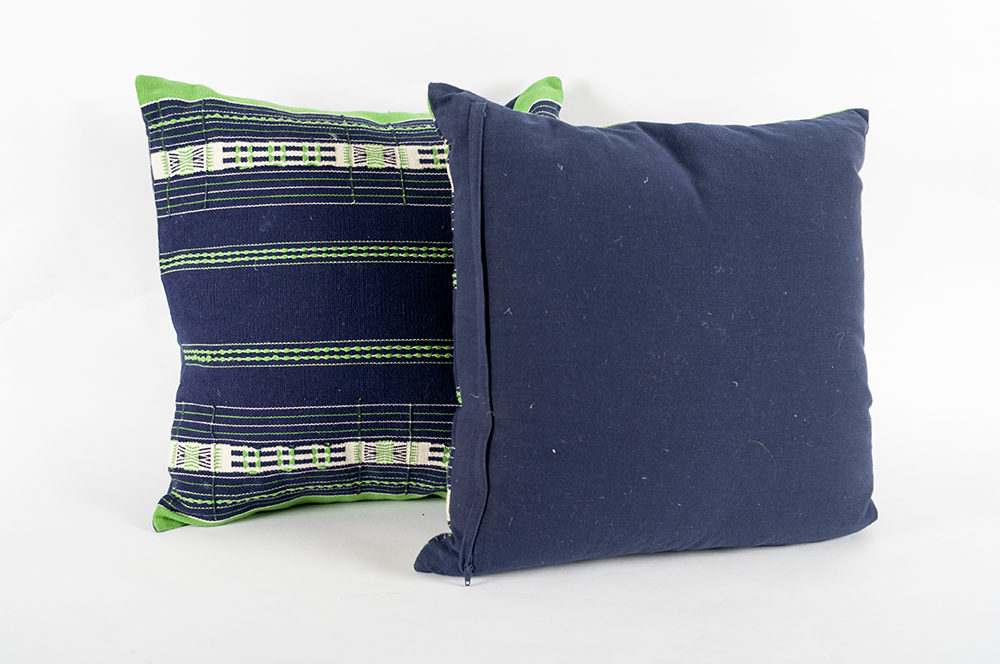Blue and Green Couch Pillows