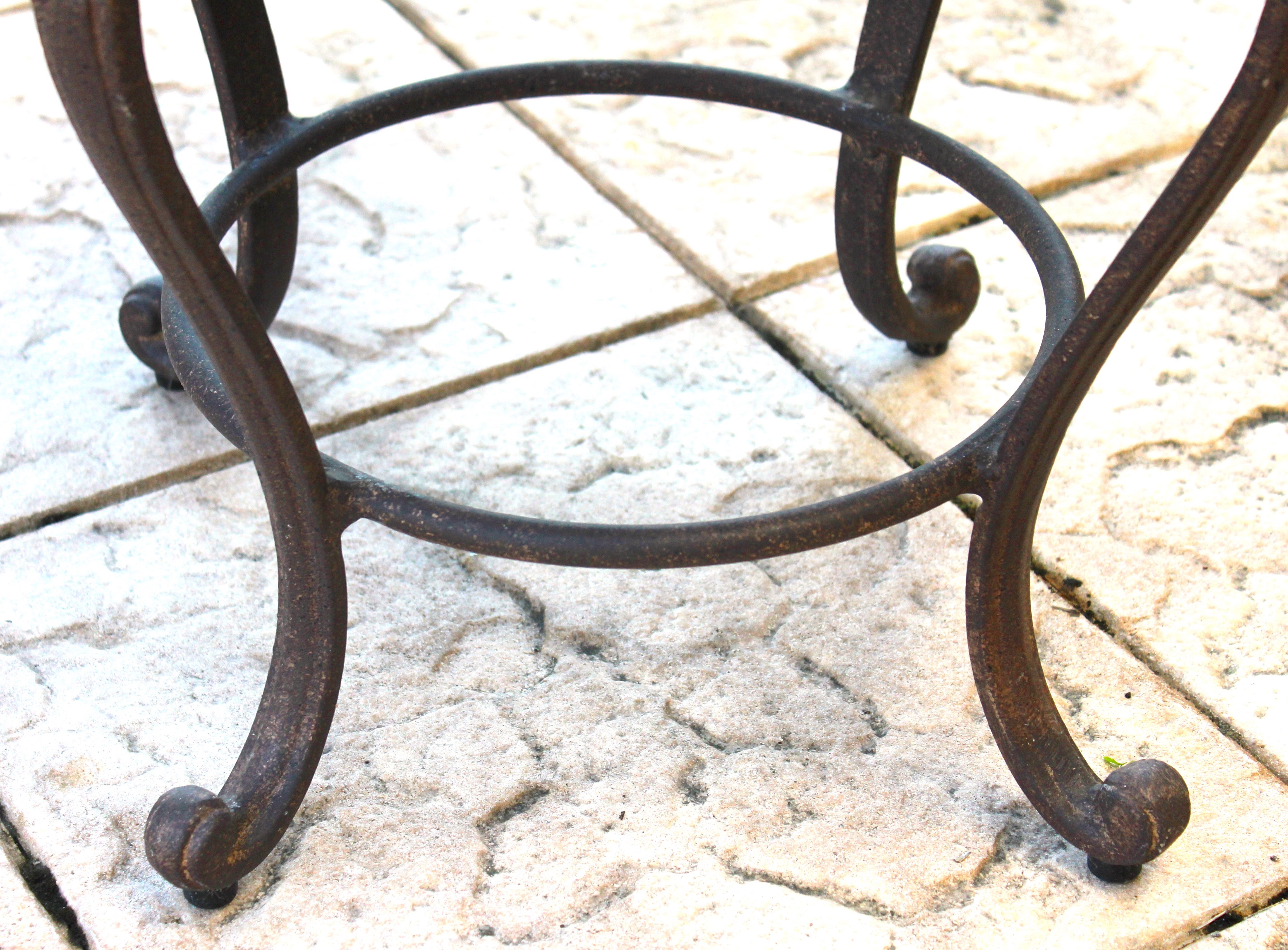 Pair of Outdoor End Tables by Woodard Landgrave with Grape Motif