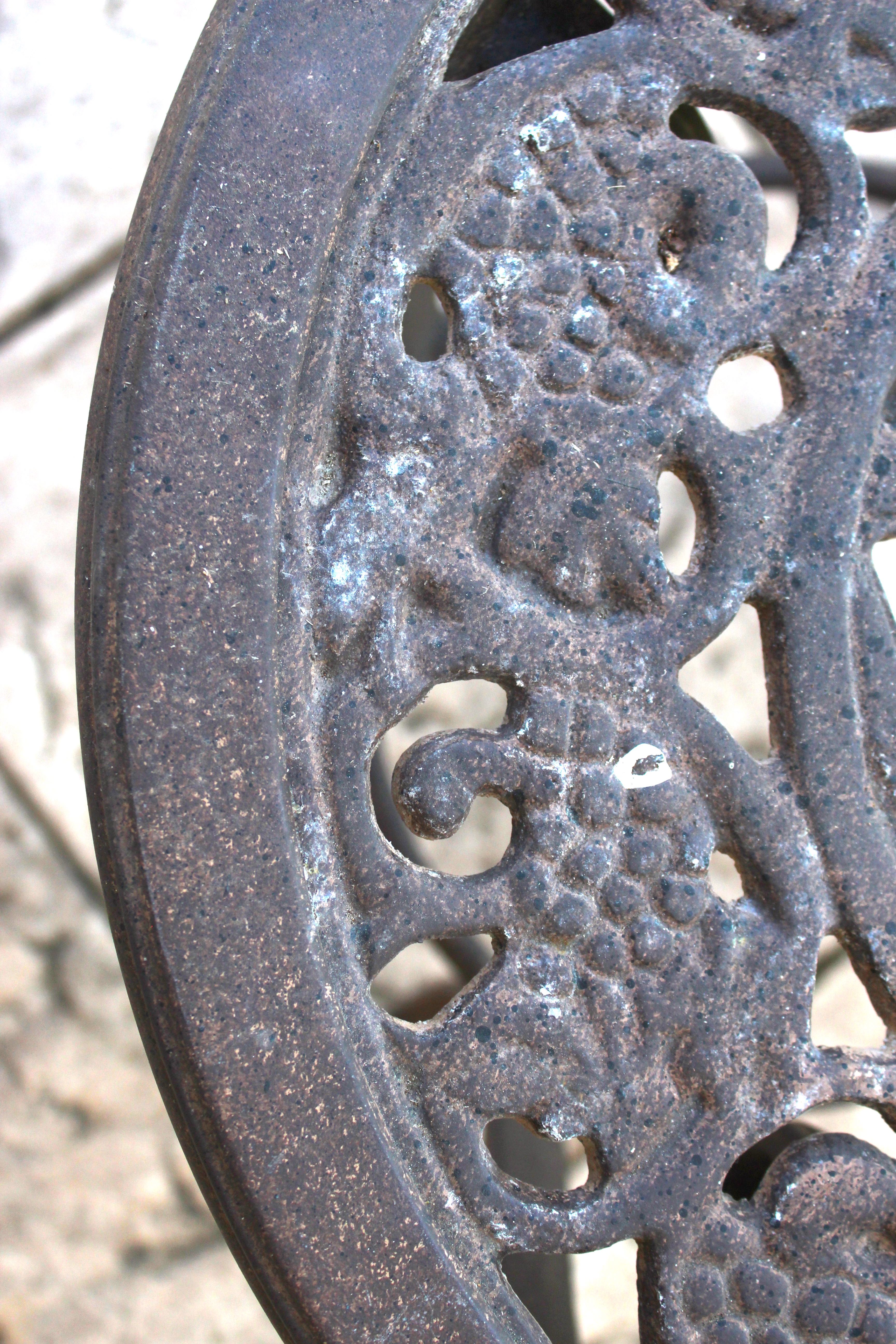 Pair of Outdoor End Tables by Woodard Landgrave with Grape Motif