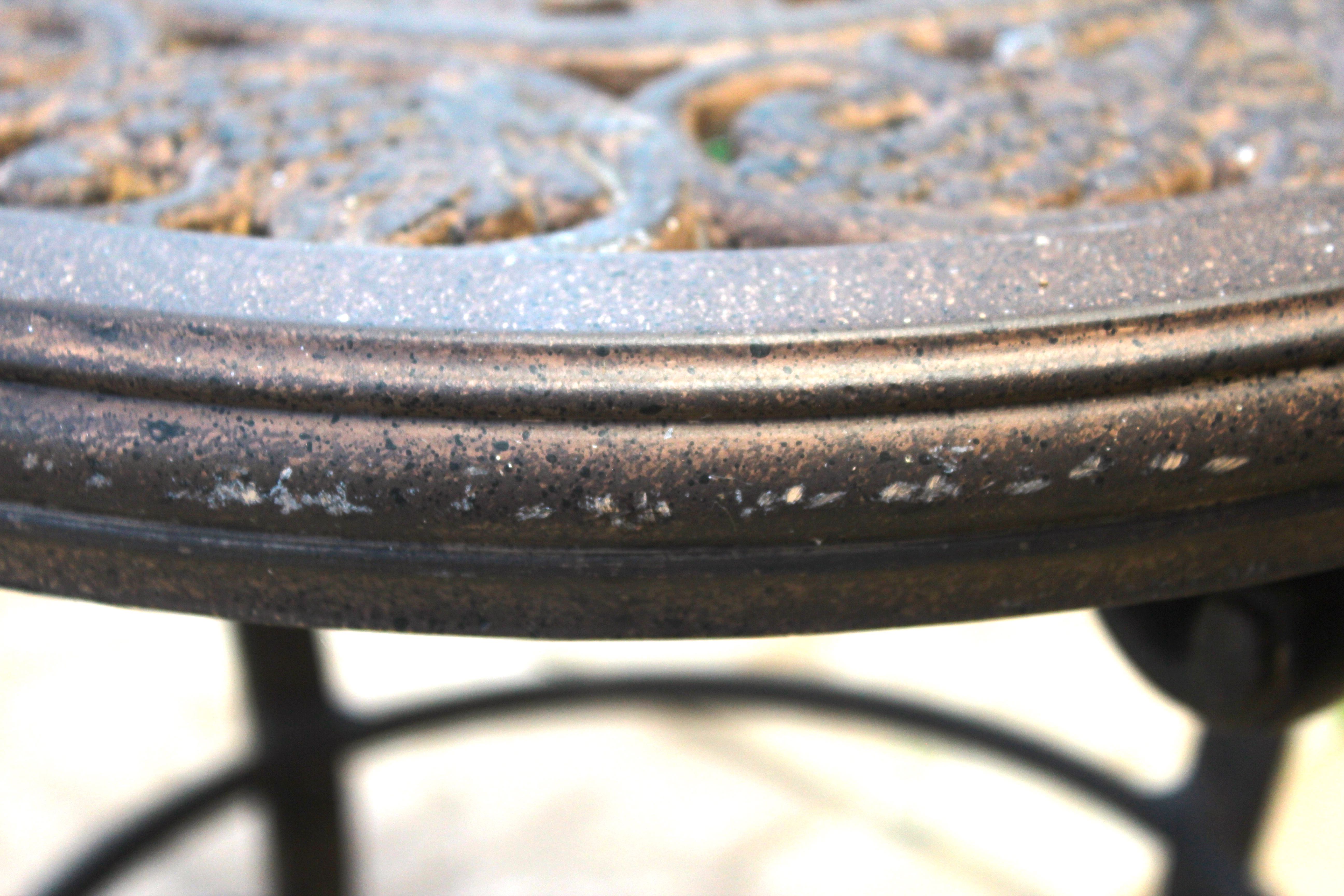 Pair of Outdoor End Tables by Woodard Landgrave with Grape Motif